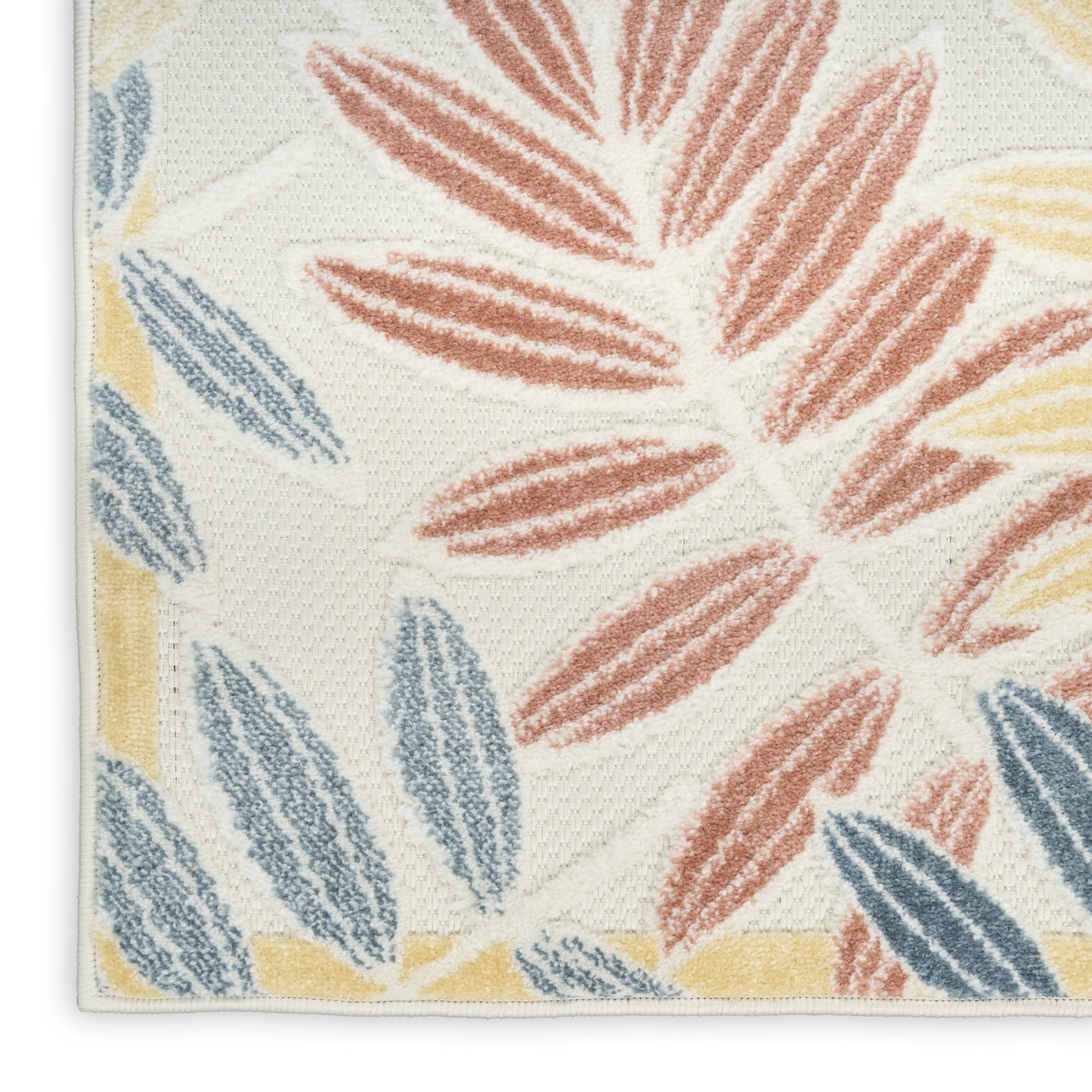 Nourison Aloha 2'8" x 4' Ivory Blue Modern Rug