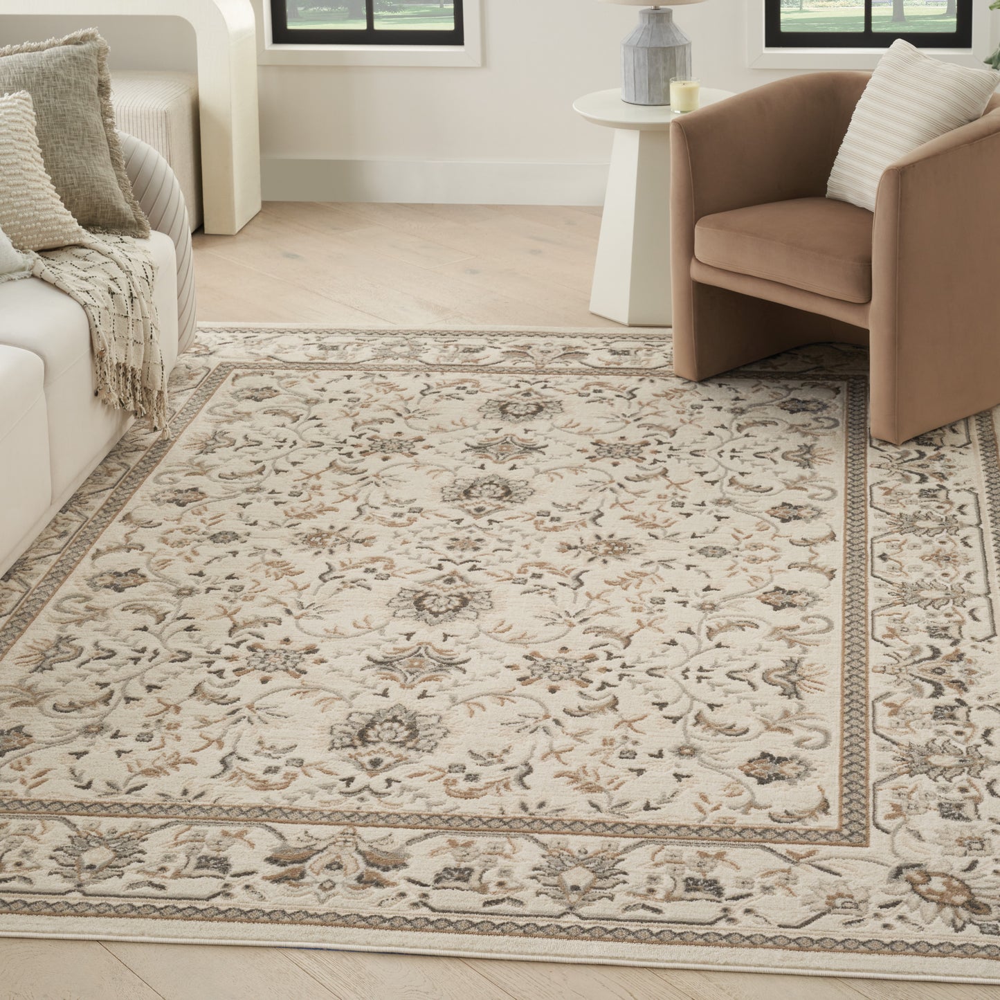 Nourison Serenity Home 9' x 12' Ivory Mocha Vintage Indoor Rug