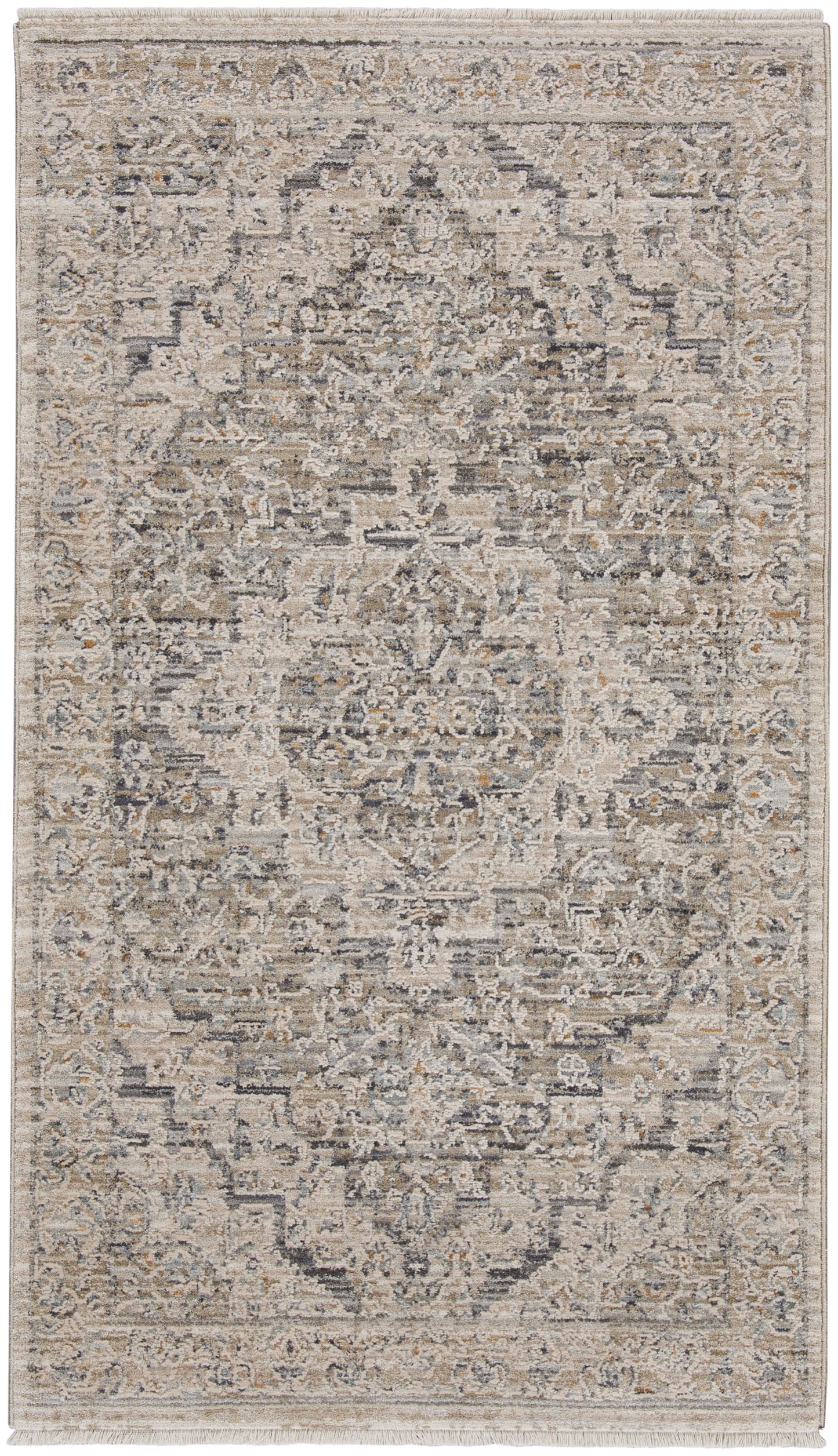 Nourison Lynx 2'6" x 4'6" Ivory Taupe Vintage Indoor Rug