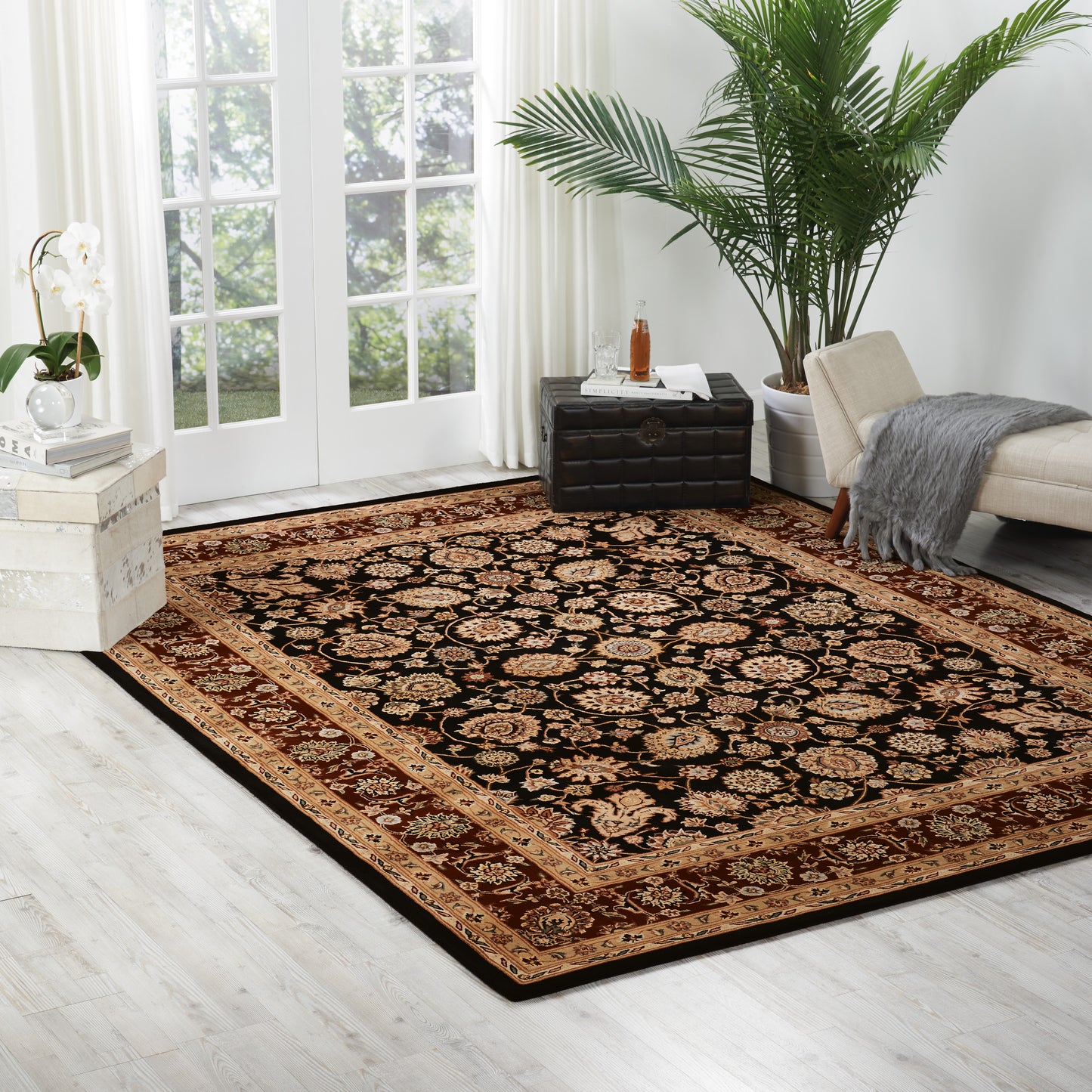 Nourison Nourison 2000 7'9" x 9'9" Black Traditional Indoor Rug