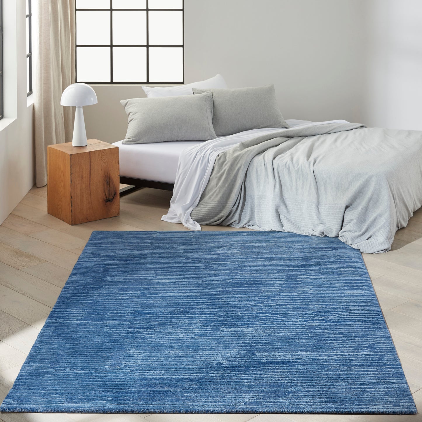 Calvin Klein CK010 Linear 3'9" x 5'9" Blue Modern Indoor Rug