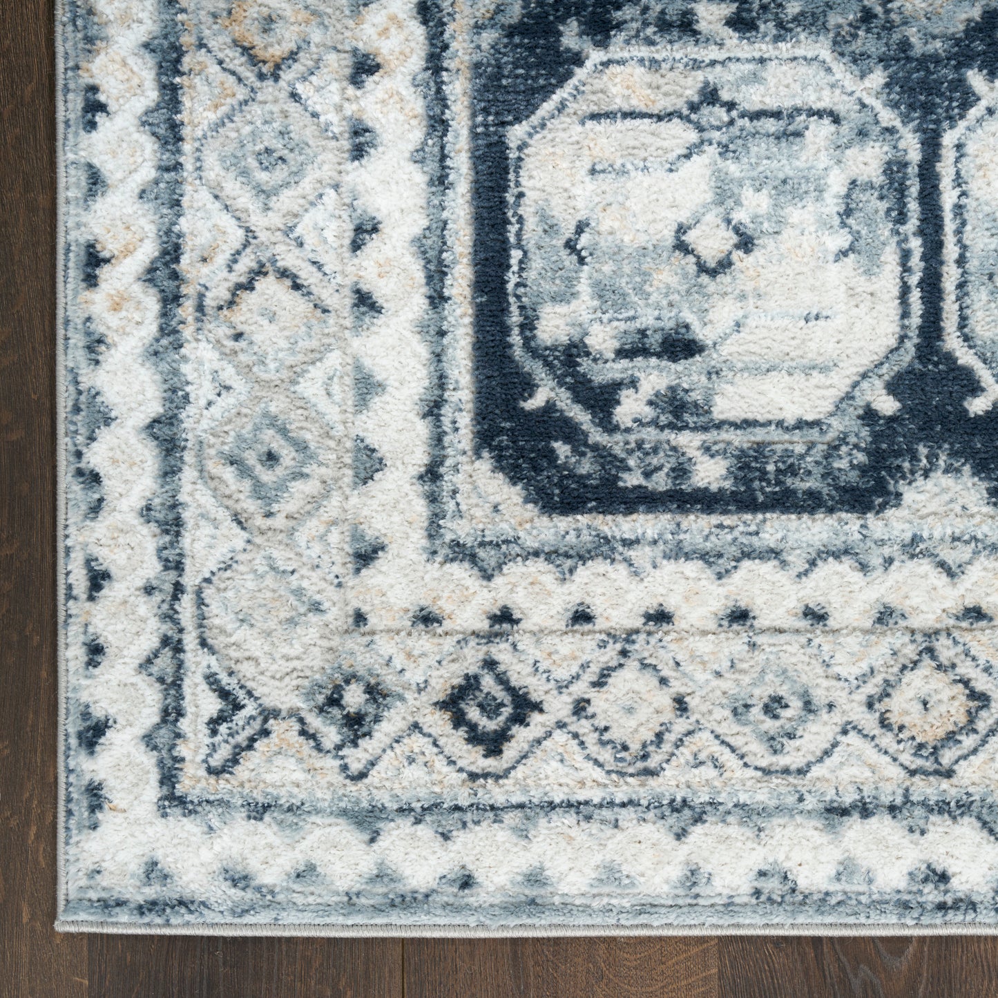Nourison Dekor 2' x 4' Grey Navy Vintage Indoor Rug