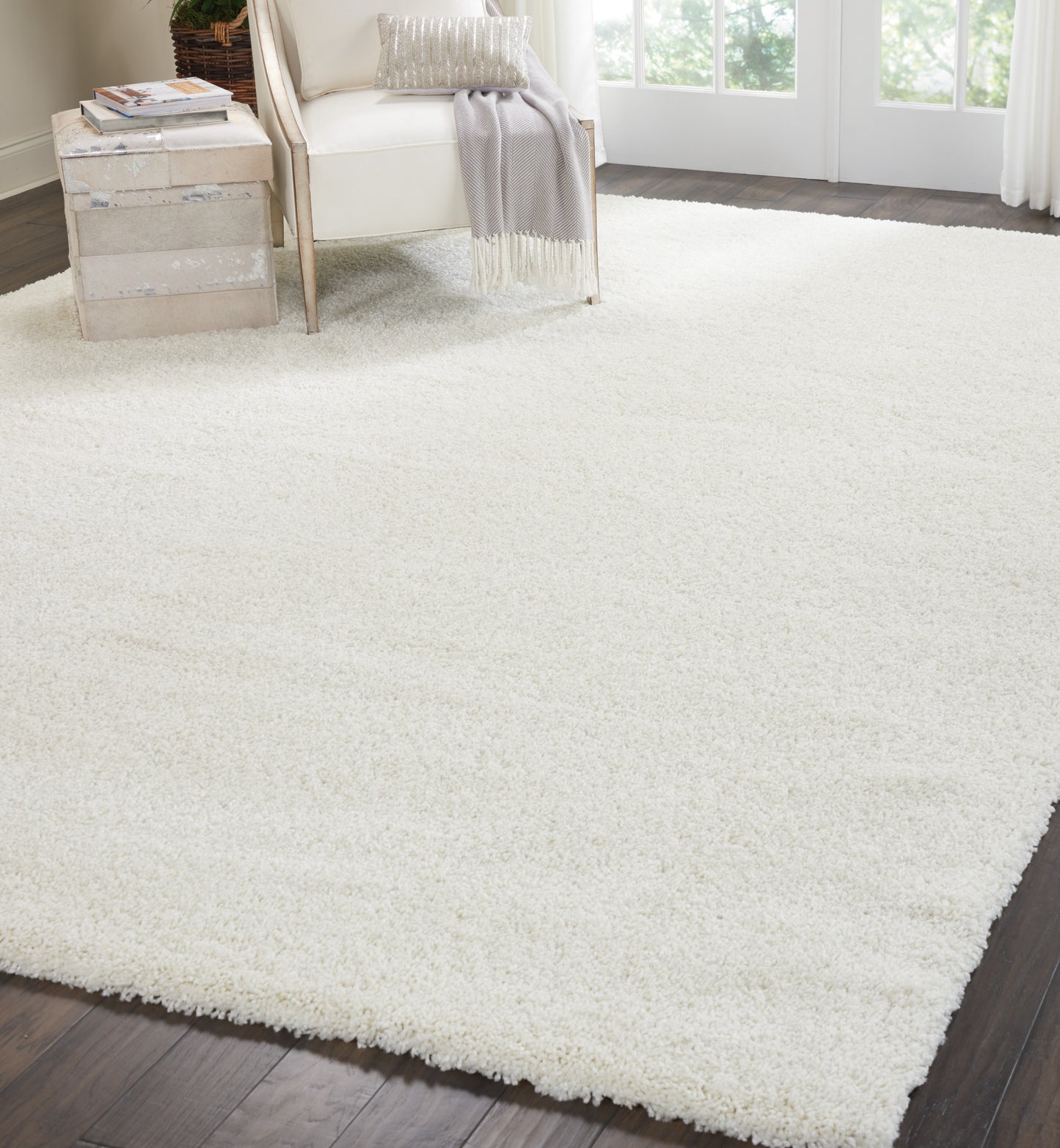 Nourison Malibu Shag 9'10" x 13'2" Ivory Shag Indoor Rug