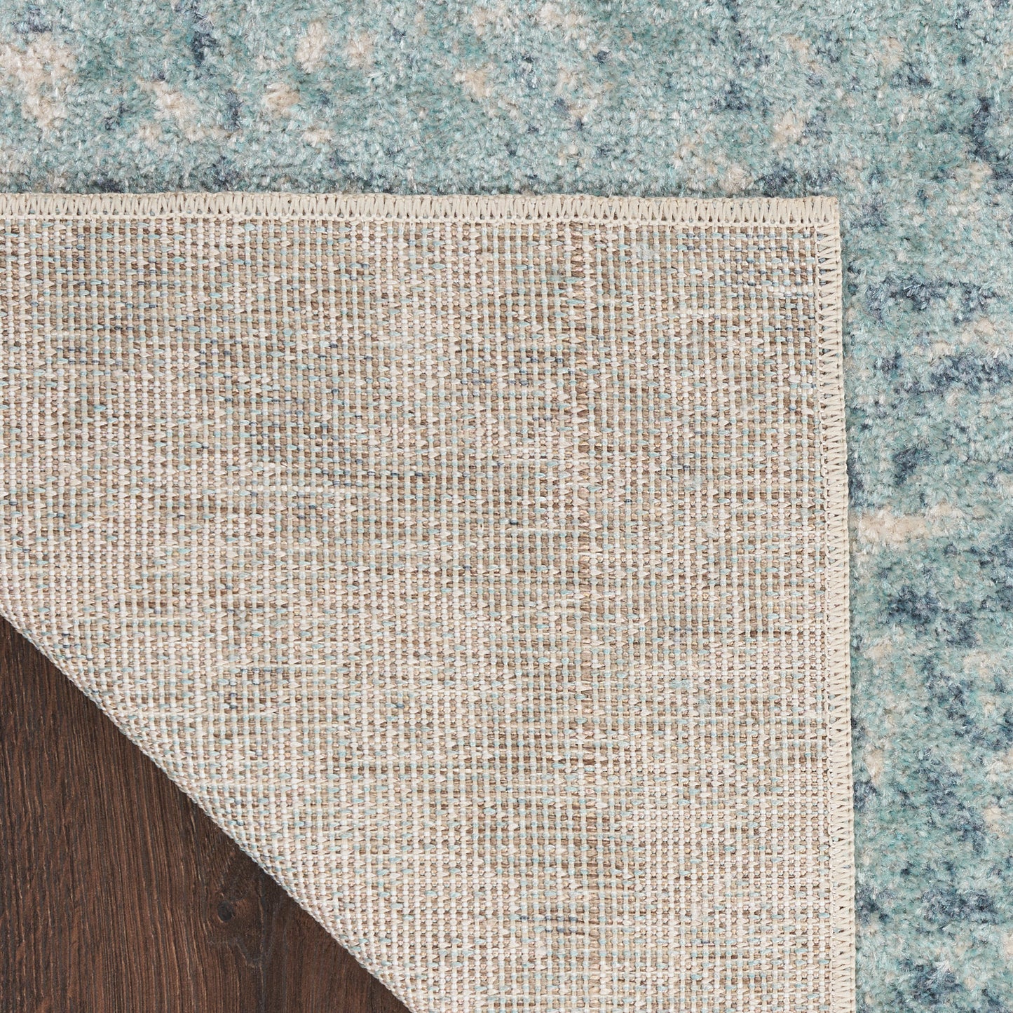 Nourison Astra Machine Washable 3'3" x 5' Blue Ivory Modern Indoor Rug