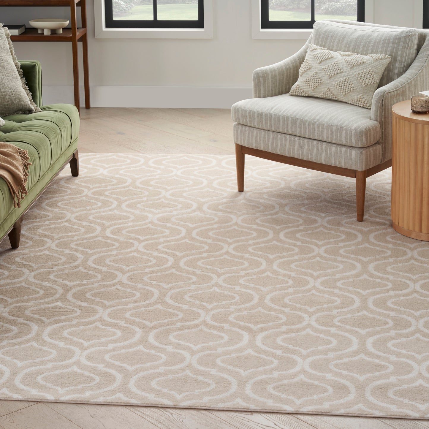 Nourison Jubilant 7'10" x 9'10" Beige Contemporary Indoor Rug
