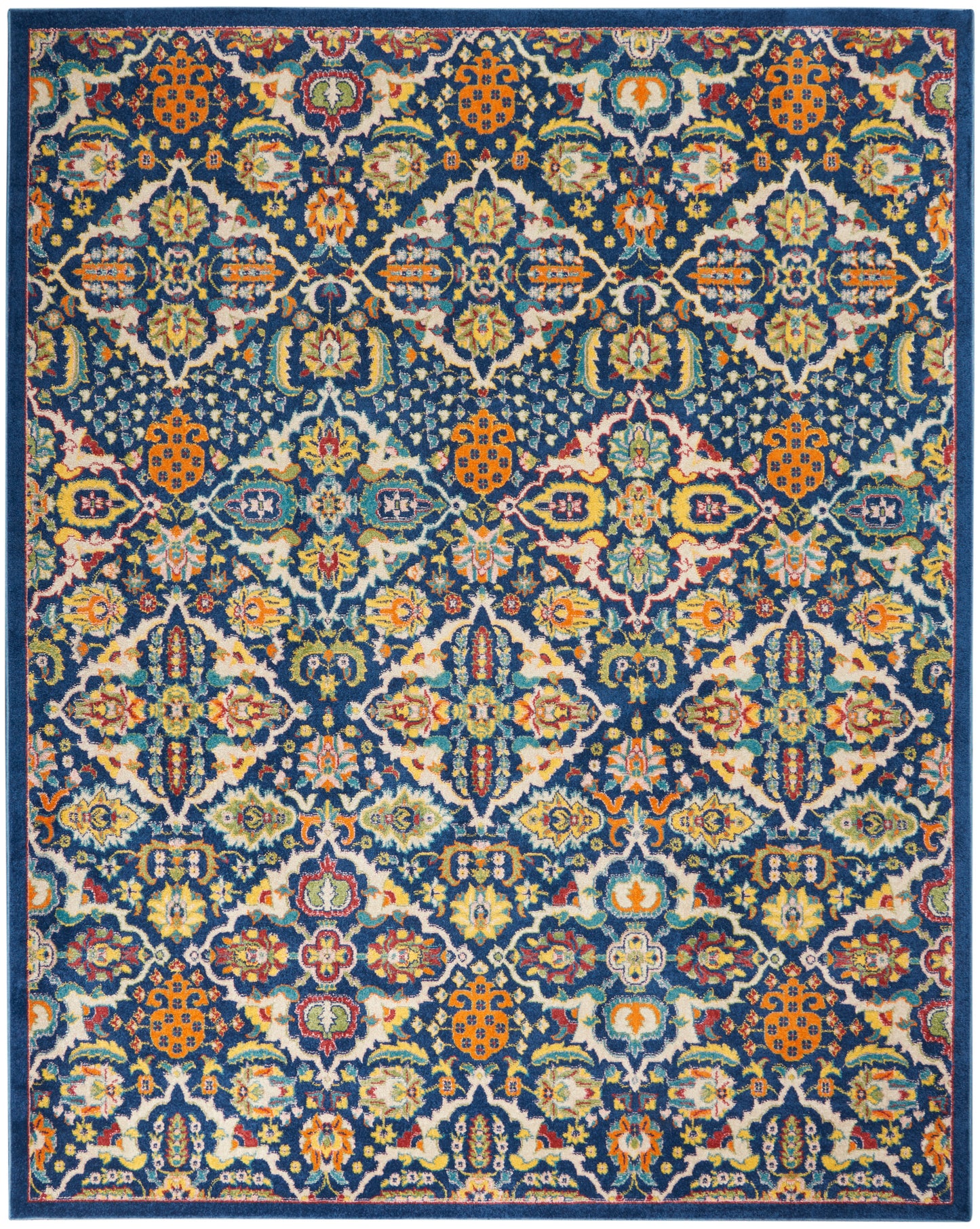 Nourison Allur 7' x 10' Navy Multicolor Bohemian Indoor Rug