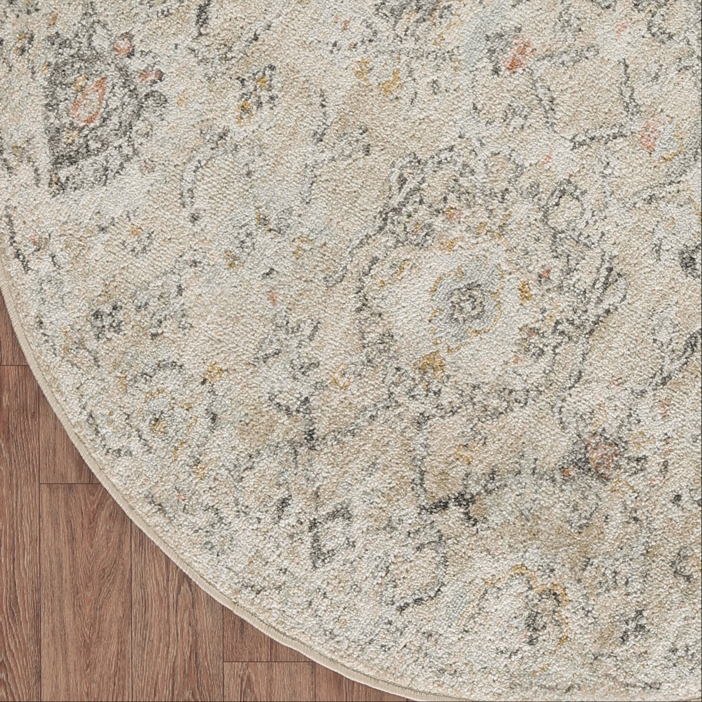 Nourison Oushak Home 7'10" x Round Cream Vintage Indoor Rug