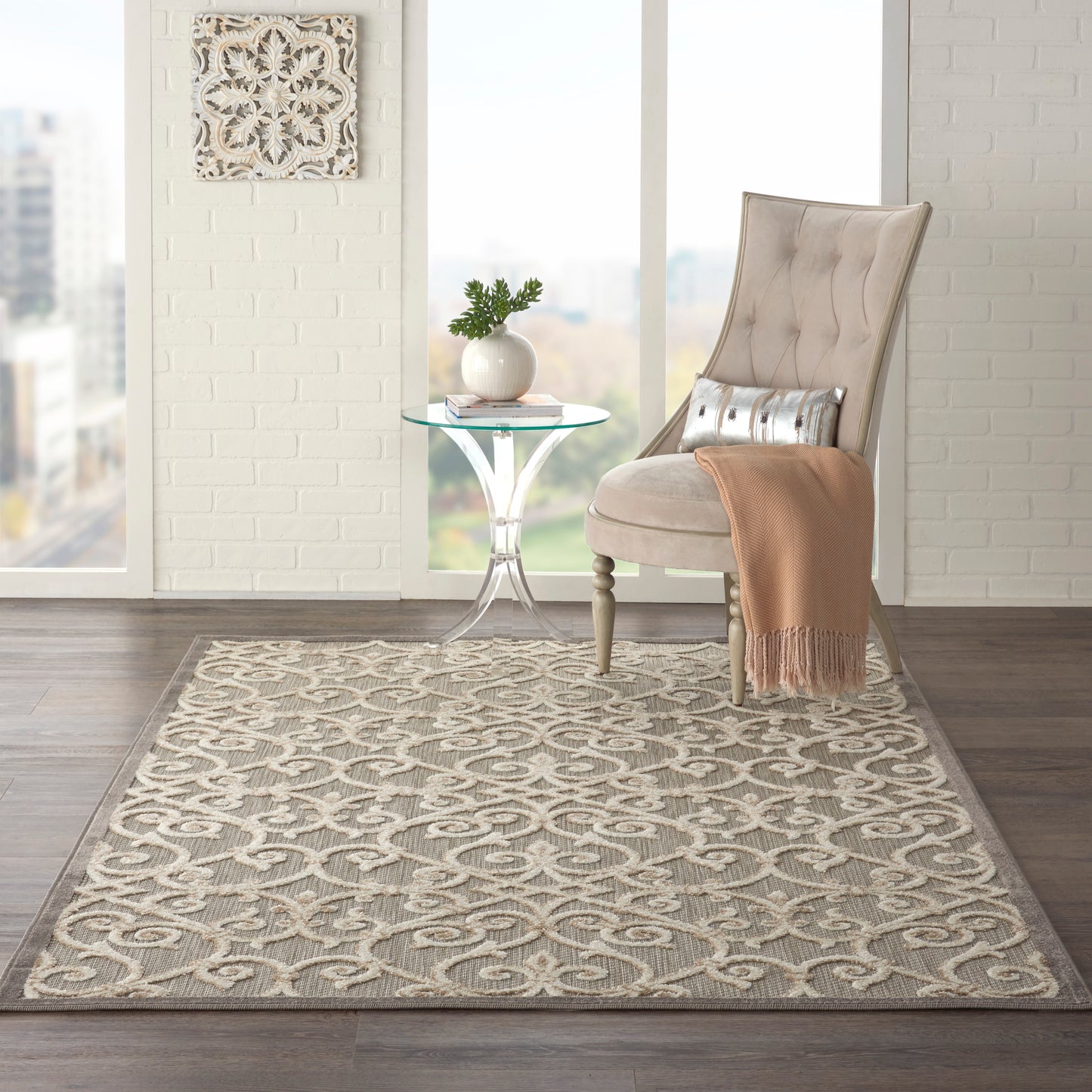 Nourison Aloha 5'3" x 7'5" Natural Contemporary Rug