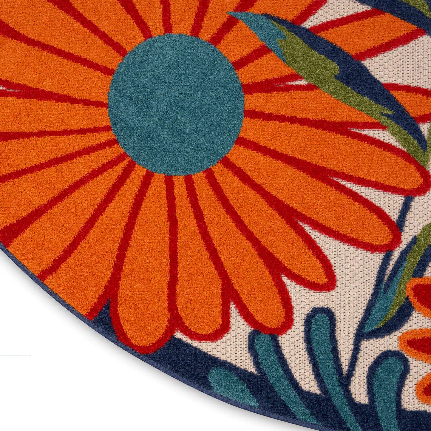 Nourison Aloha 4' x Round Multicolor Contemporary Rug