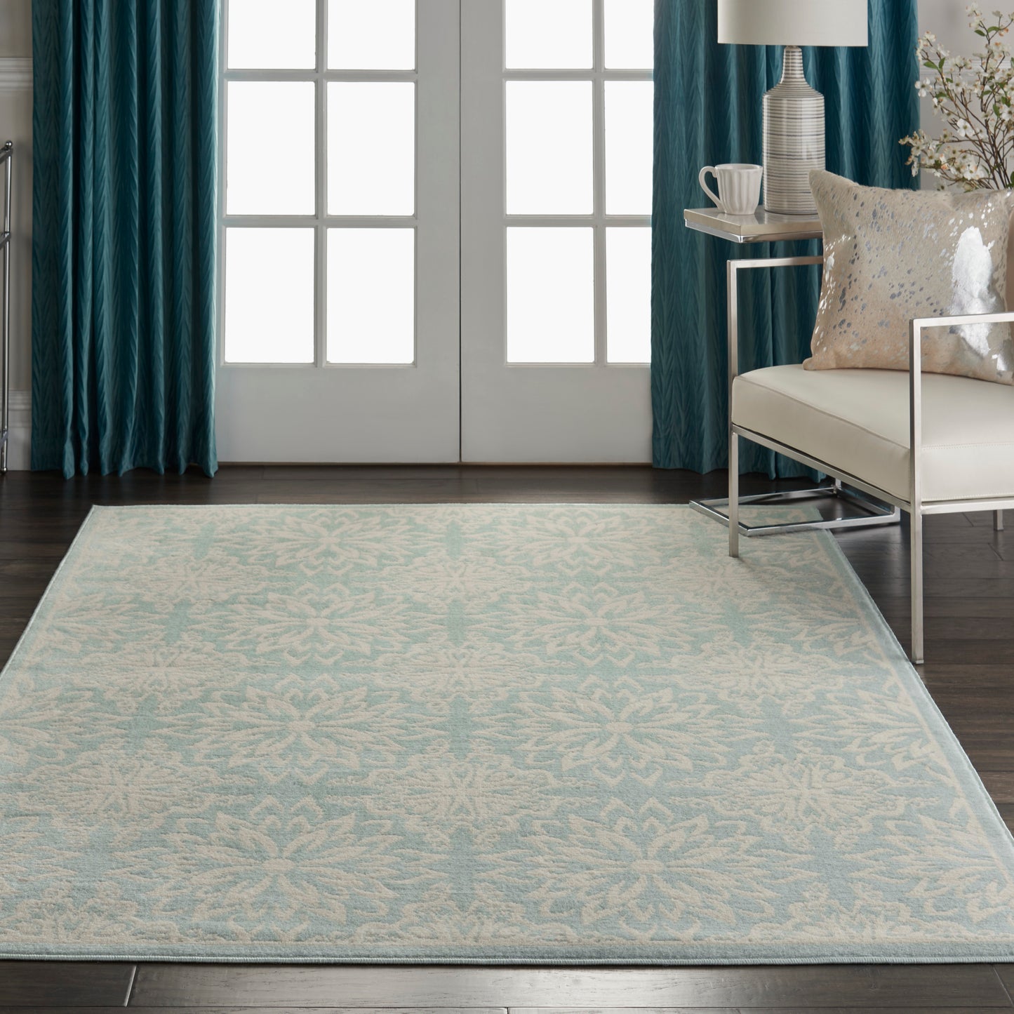 Nourison Jubilant 4' x 6' Ivory Green Farmhouse Indoor Rug