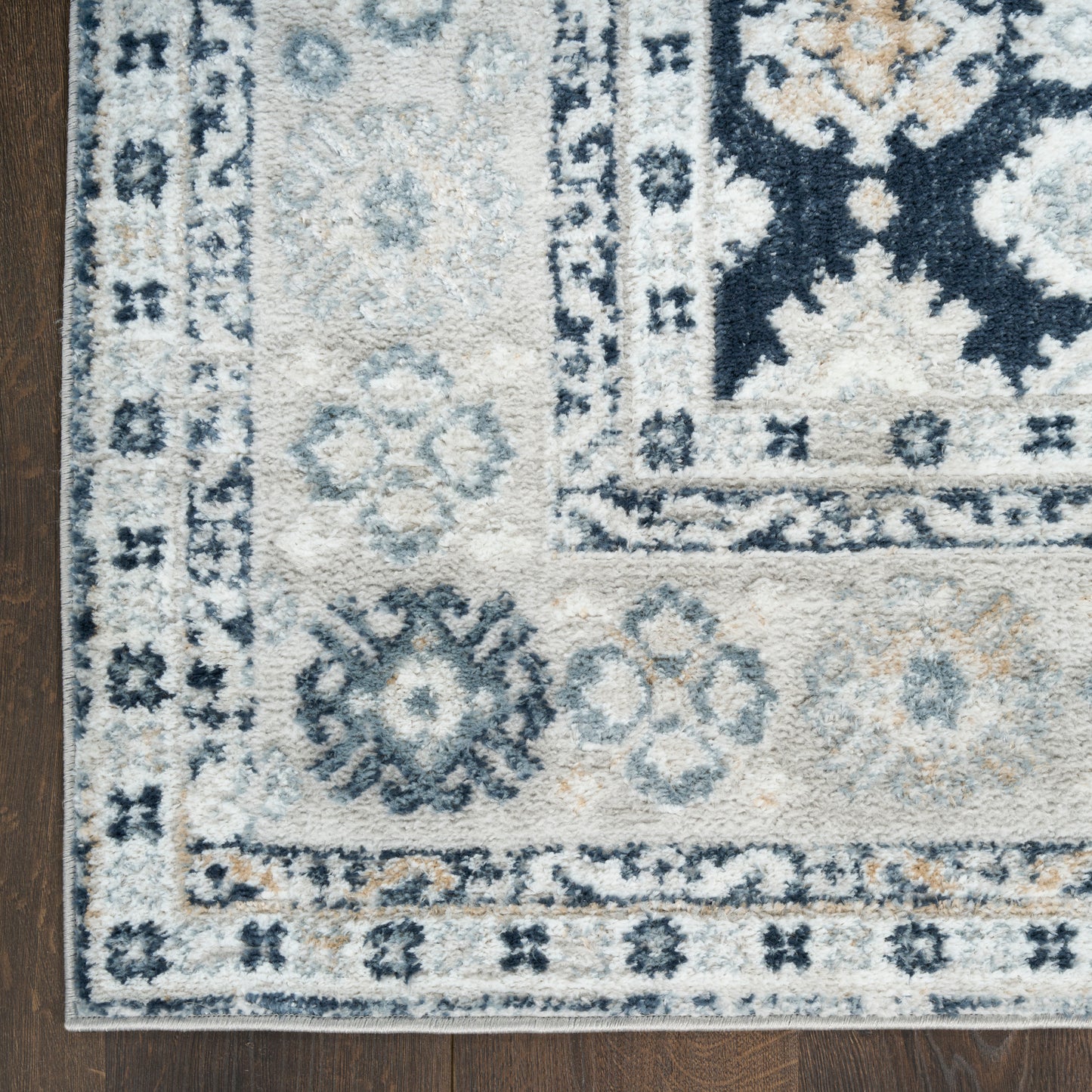 Nourison Dekor 7'10" x 9'10" Grey Navy Vintage Indoor Rug
