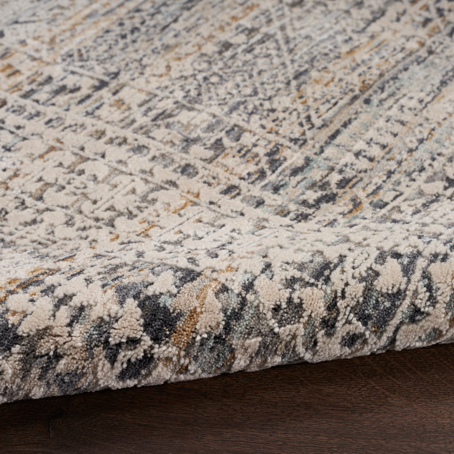 Nourison Lynx 2'3" x 8' Ivory Slate Vintage Indoor Rug