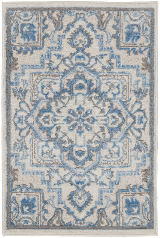 Nourison Elation 2' x 3' Ivory Blue Bohemian Indoor Rug