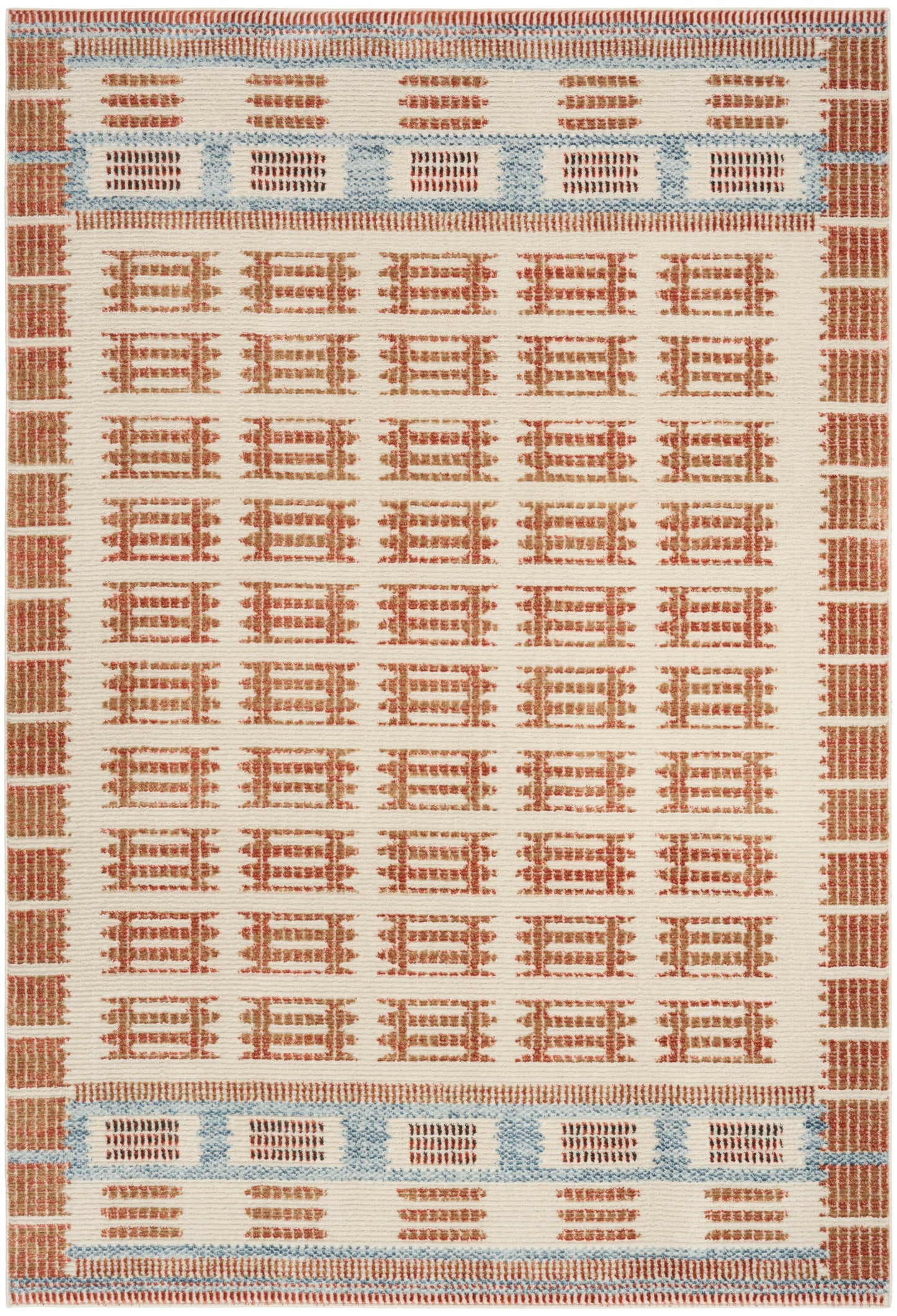 Nourison Nordic 4' x 6' Ivory Rust Modern Indoor Rug