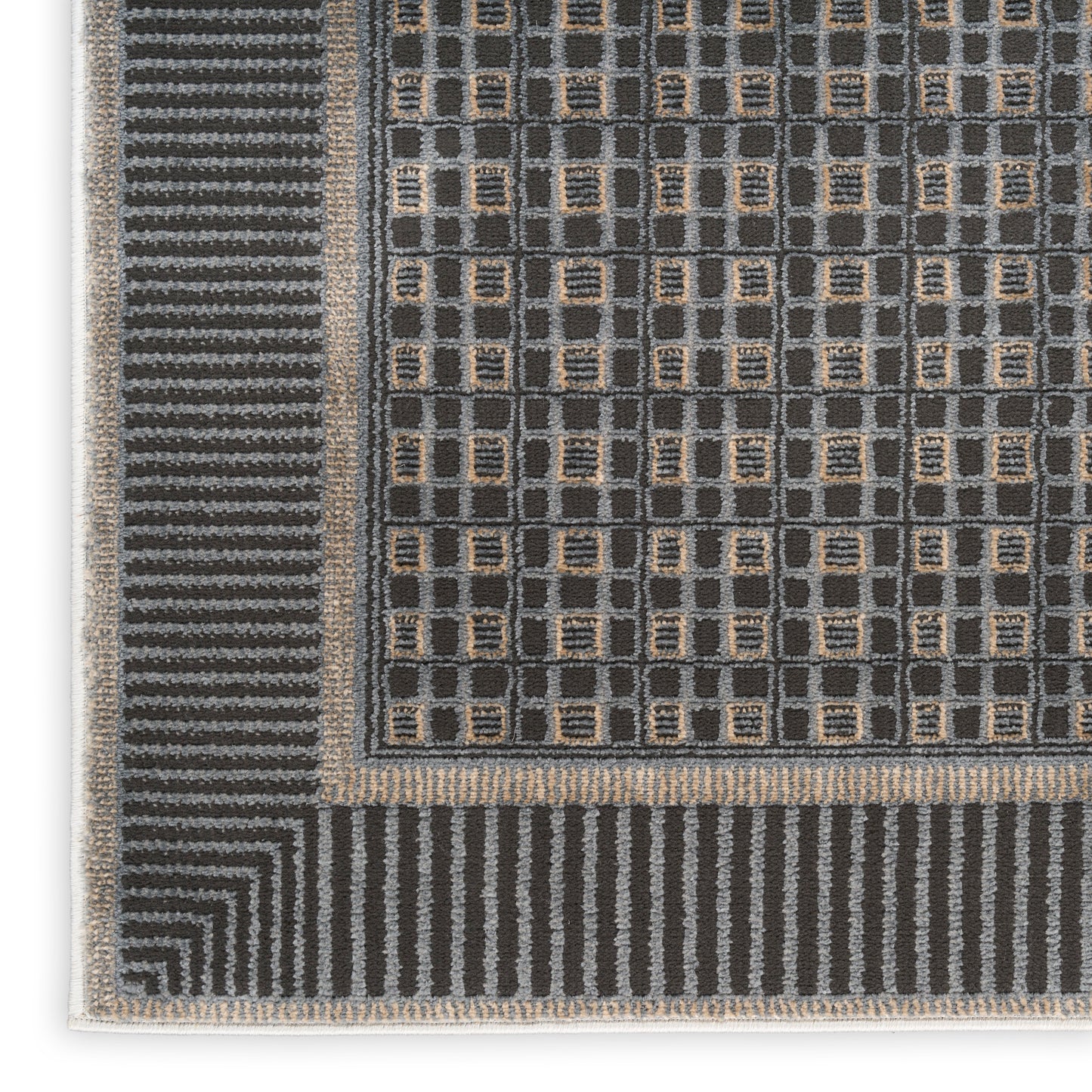 Nourison Nordic 5' x 7' Black Taupe Modern Indoor Rug