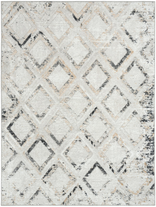 Nourison Dekor 5'3" x 7' Grey Charcoal Modern Indoor Rug