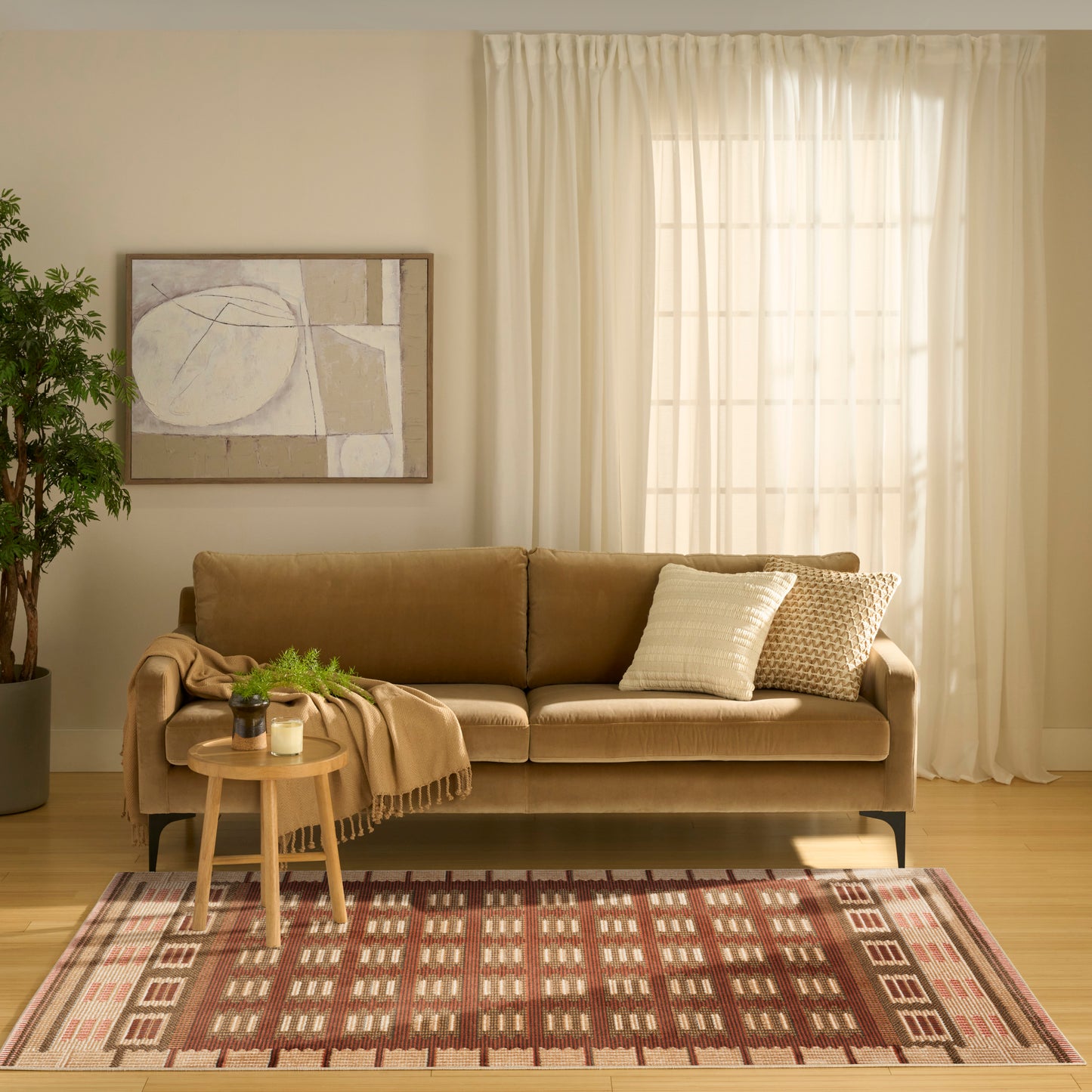 Nourison Nordic 5' x 7' Rust Modern Indoor Rug