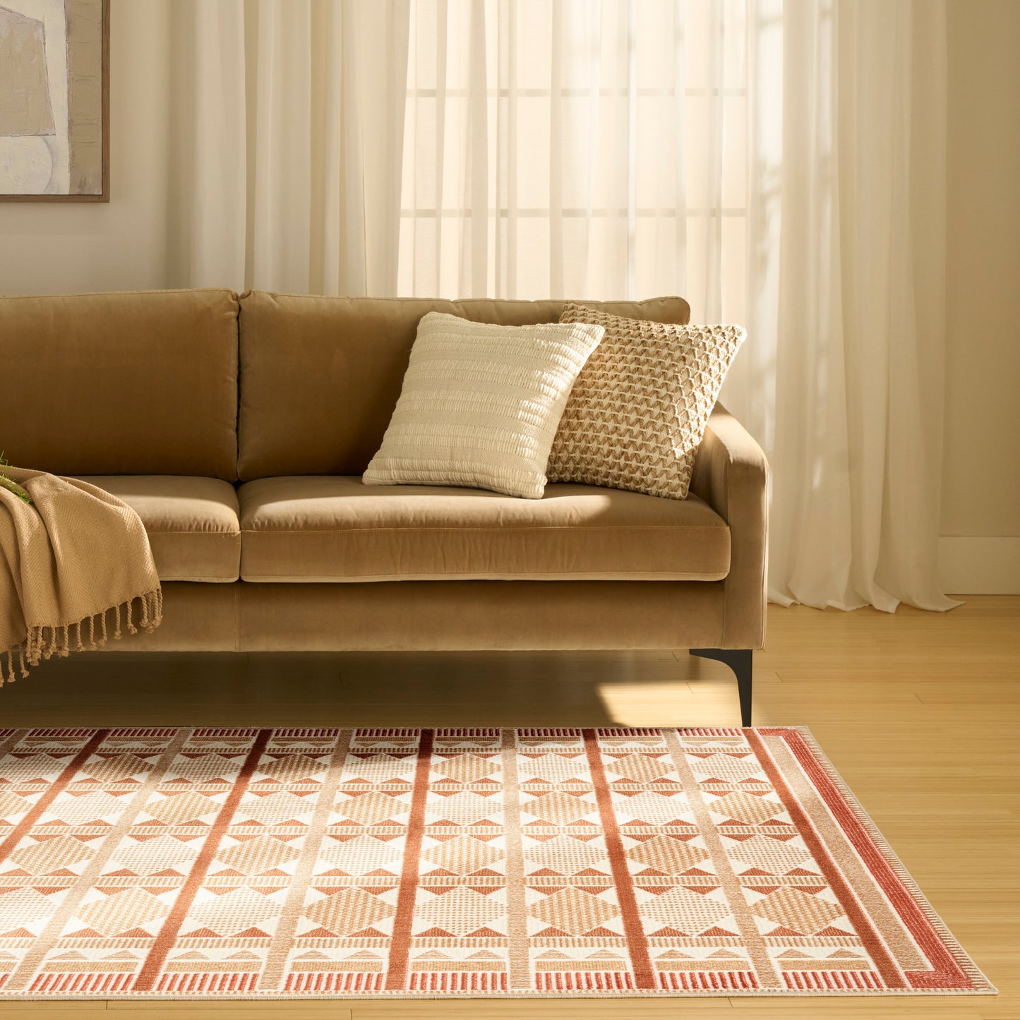Nourison Nordic 4' x 6' Rust Modern Indoor Rug