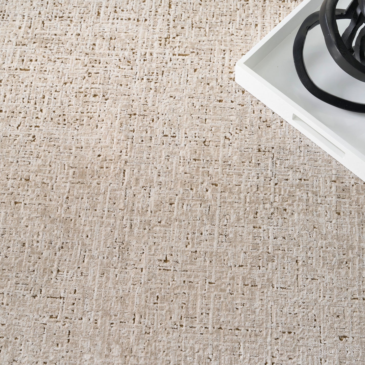 DKNY Grand Street 5'3" x 7'3" Ivory Beige Modern Indoor Rug