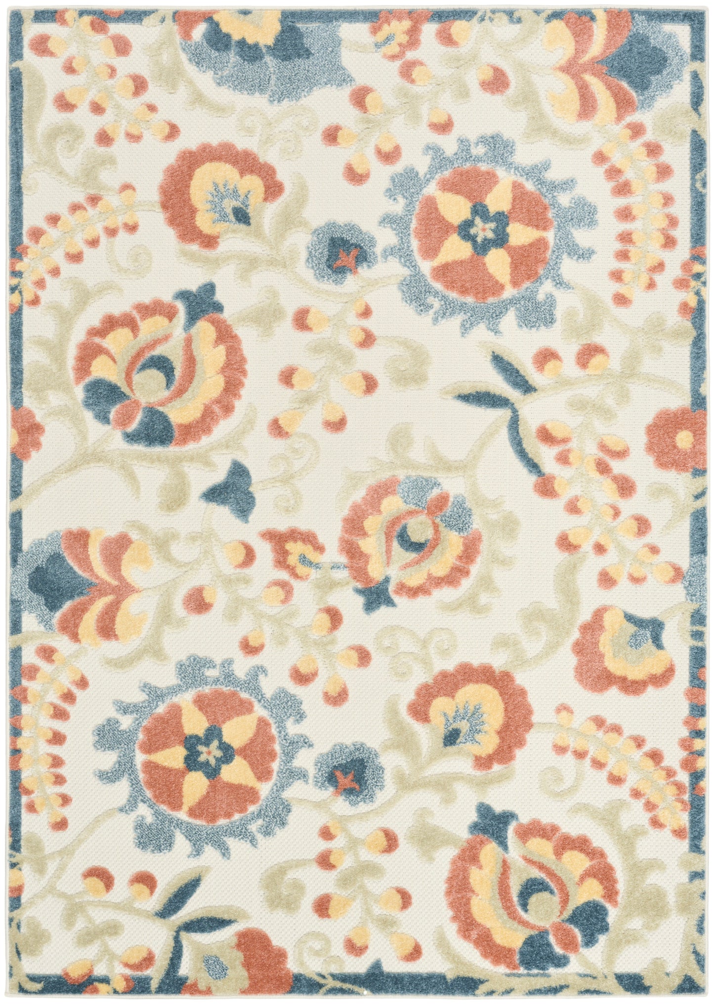 Nourison Aloha 5'3" x 7'5" Grey Multicolor Farmhouse Rug