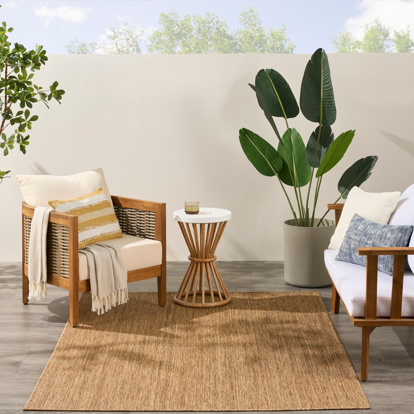 Nourison Horizon Indoor/Outdoor 4' x 6' Natural Modern Rug