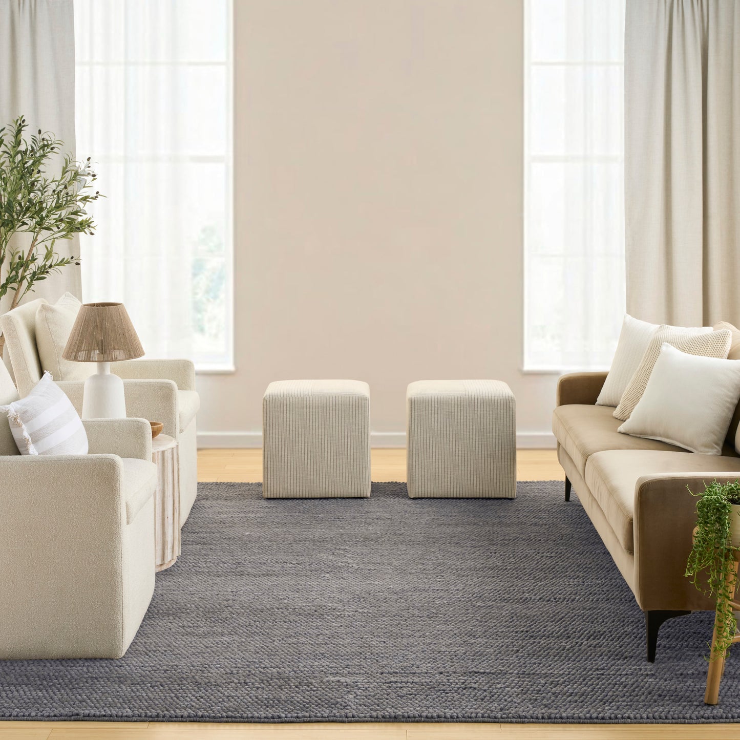 DKNY Pure Knots 7'9" x 9'9" Grey Modern Indoor Rug