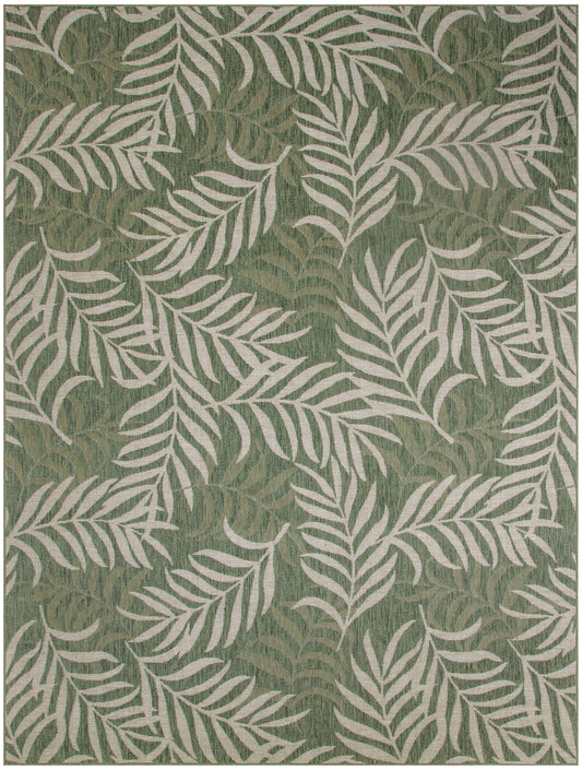Nourison Garden Oasis 10' x 14' Green Ivory Tropical Rug