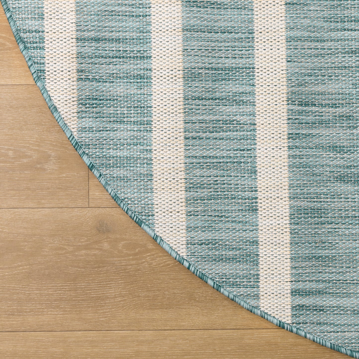 Nourison Positano 6' x Round Aqua Ivory Modern Rug