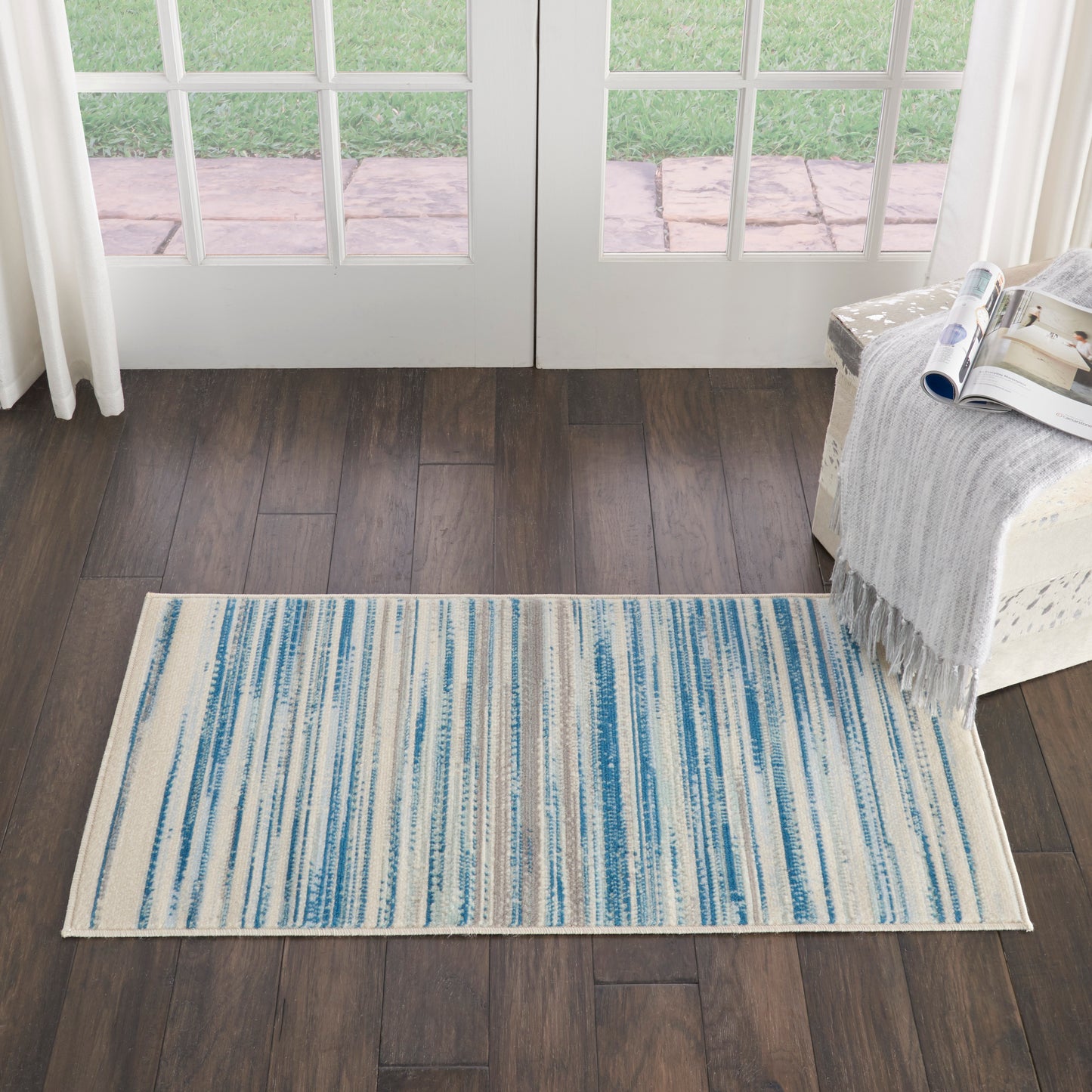 Nourison Jubilant 2' x 4' Blue Modern Indoor Rug