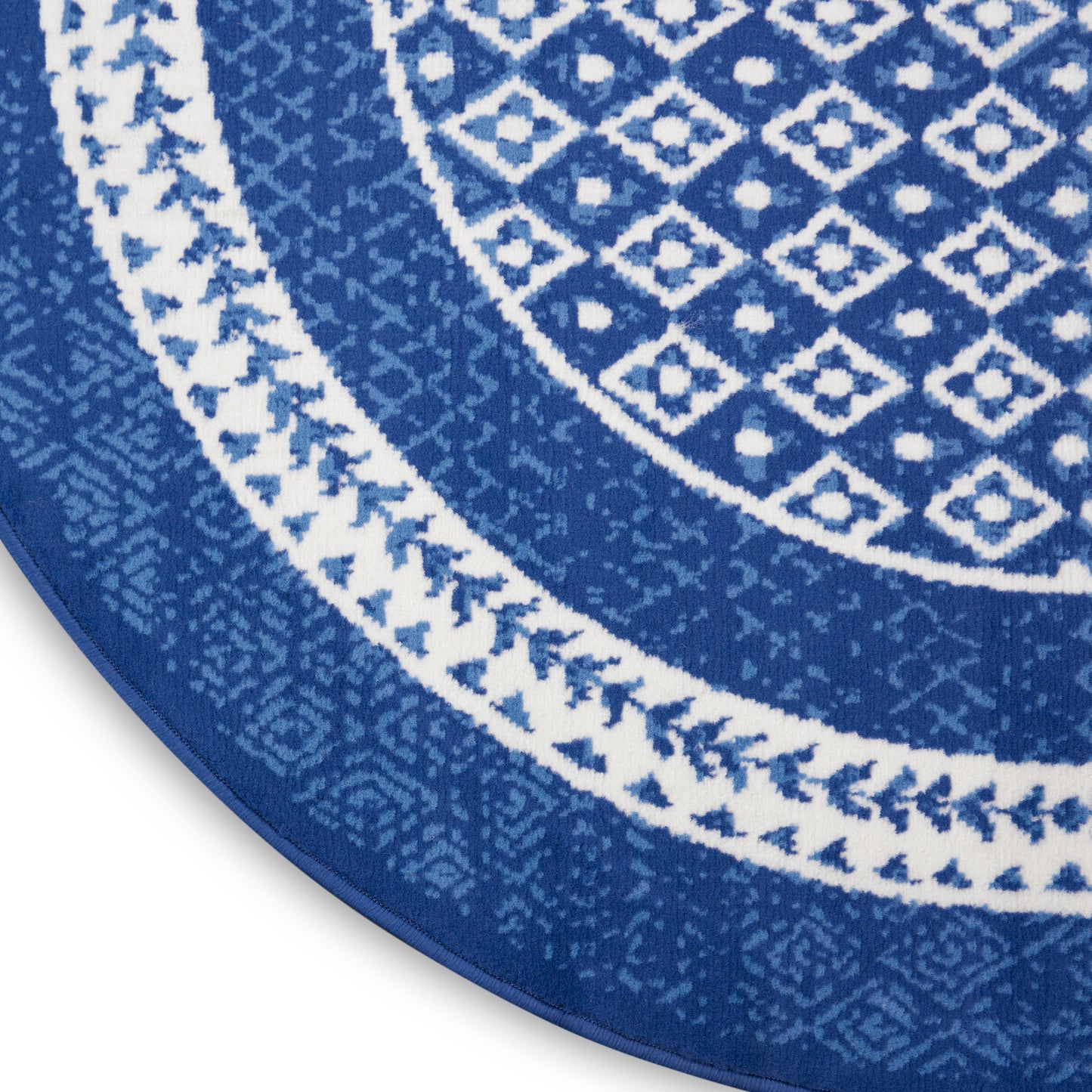 Nourison Whimsicle 5' x Round Navy Farmhouse Indoor Rug