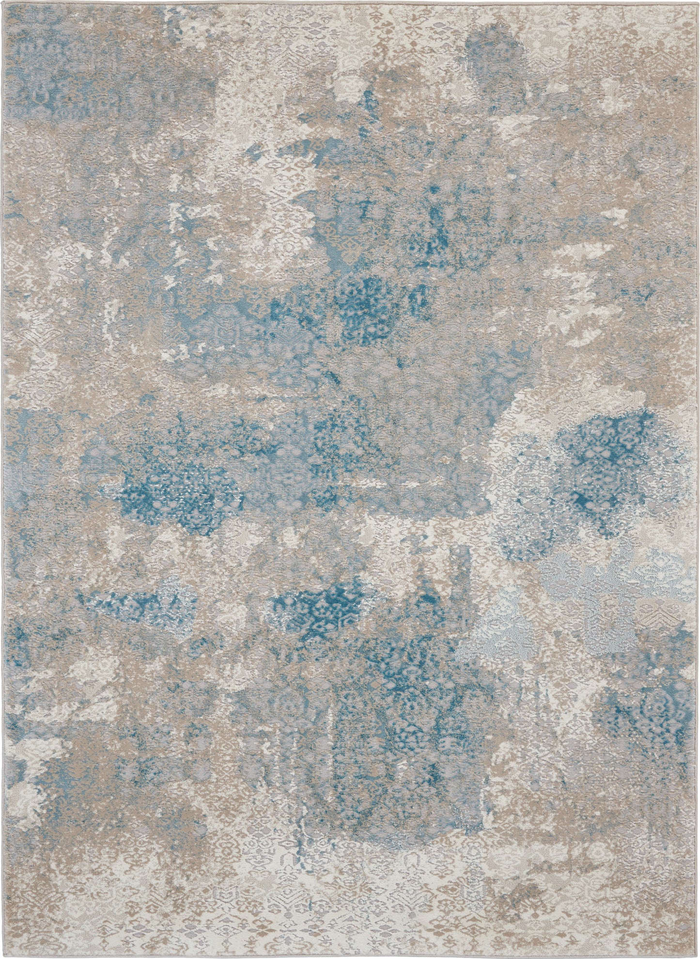Nourison Karma 3'9" x 5'9" Ivory/Light Blue Vintage Indoor Rug