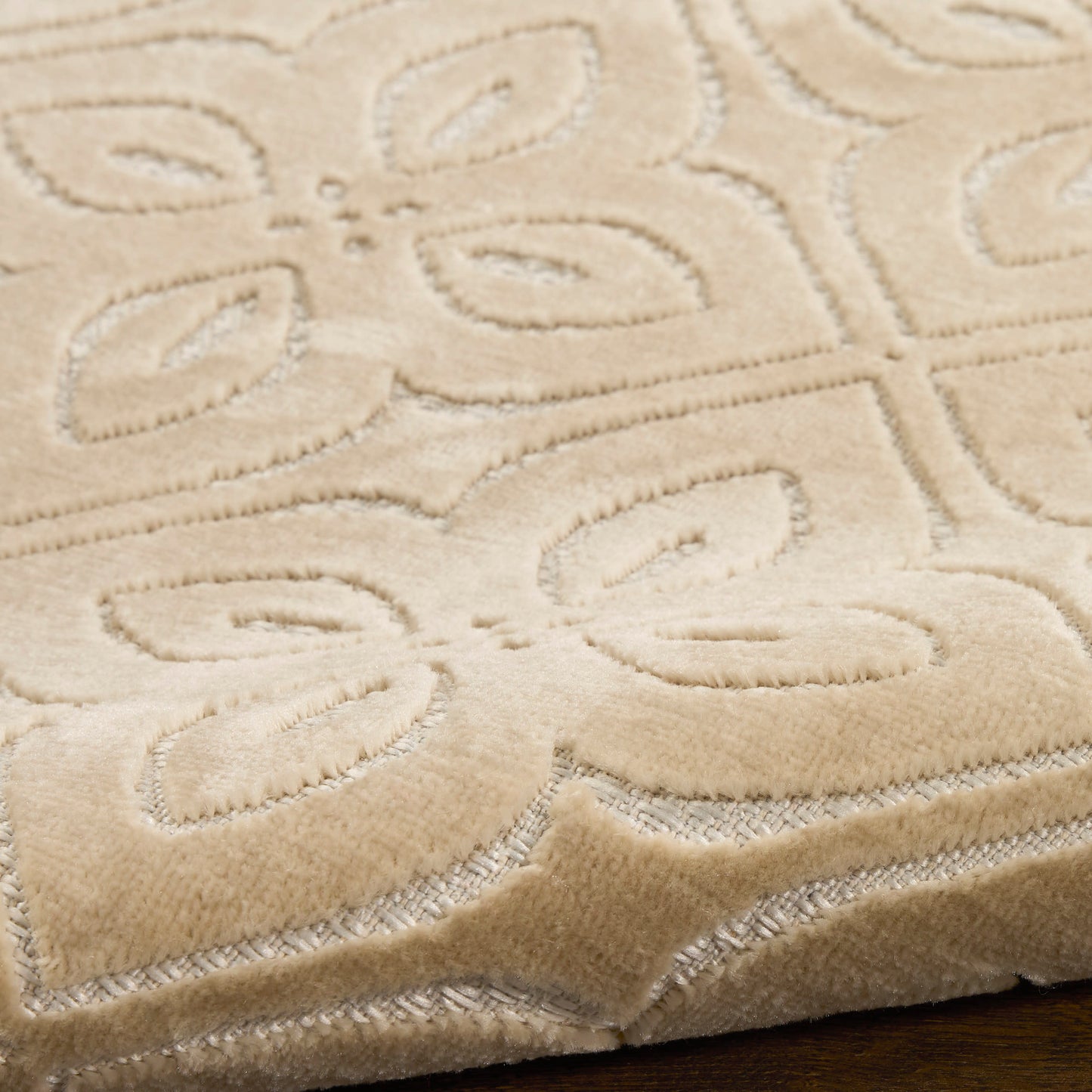 Nourison Washable Charm 5' x 7' Beige Ivory Contemporary Indoor Rug