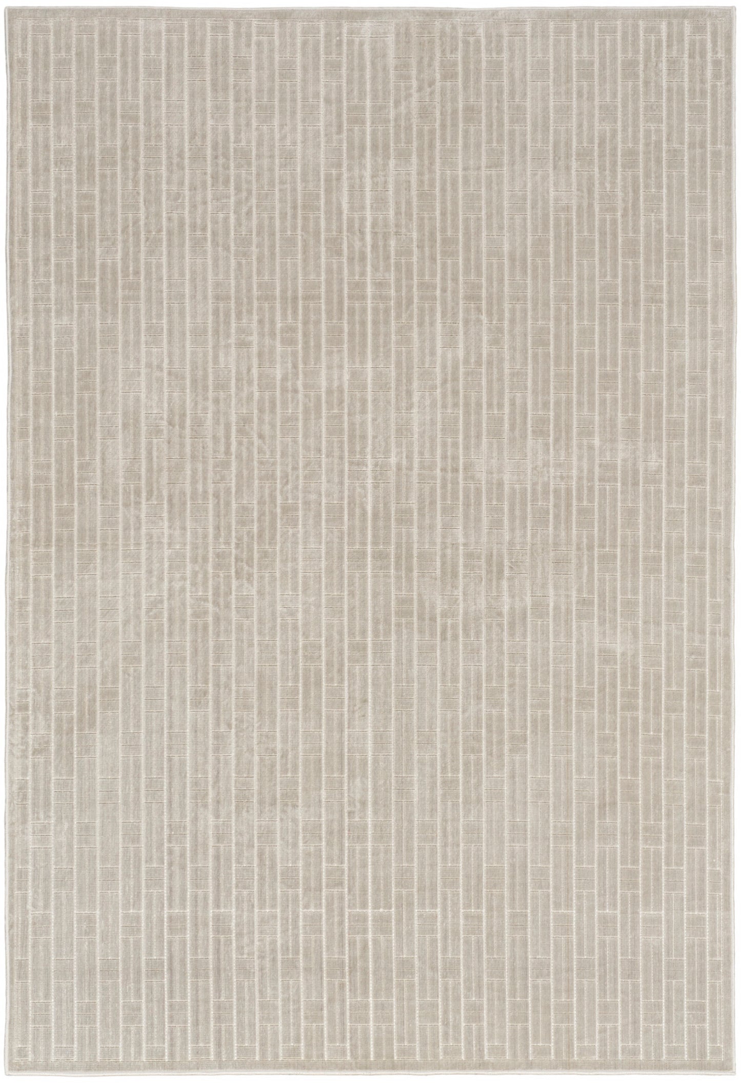 Nourison Washable Charm 4' x 6' Silver Ivory Modern Indoor Rug