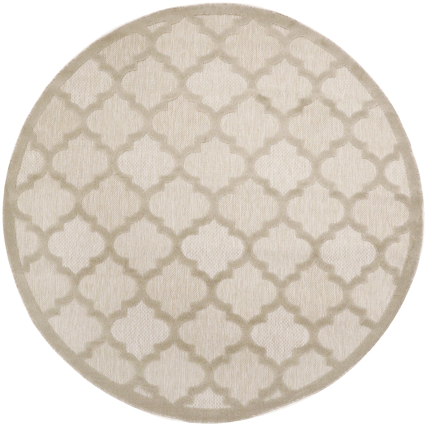 Nourison Easy Care 6' x Round Cream Modern Rug