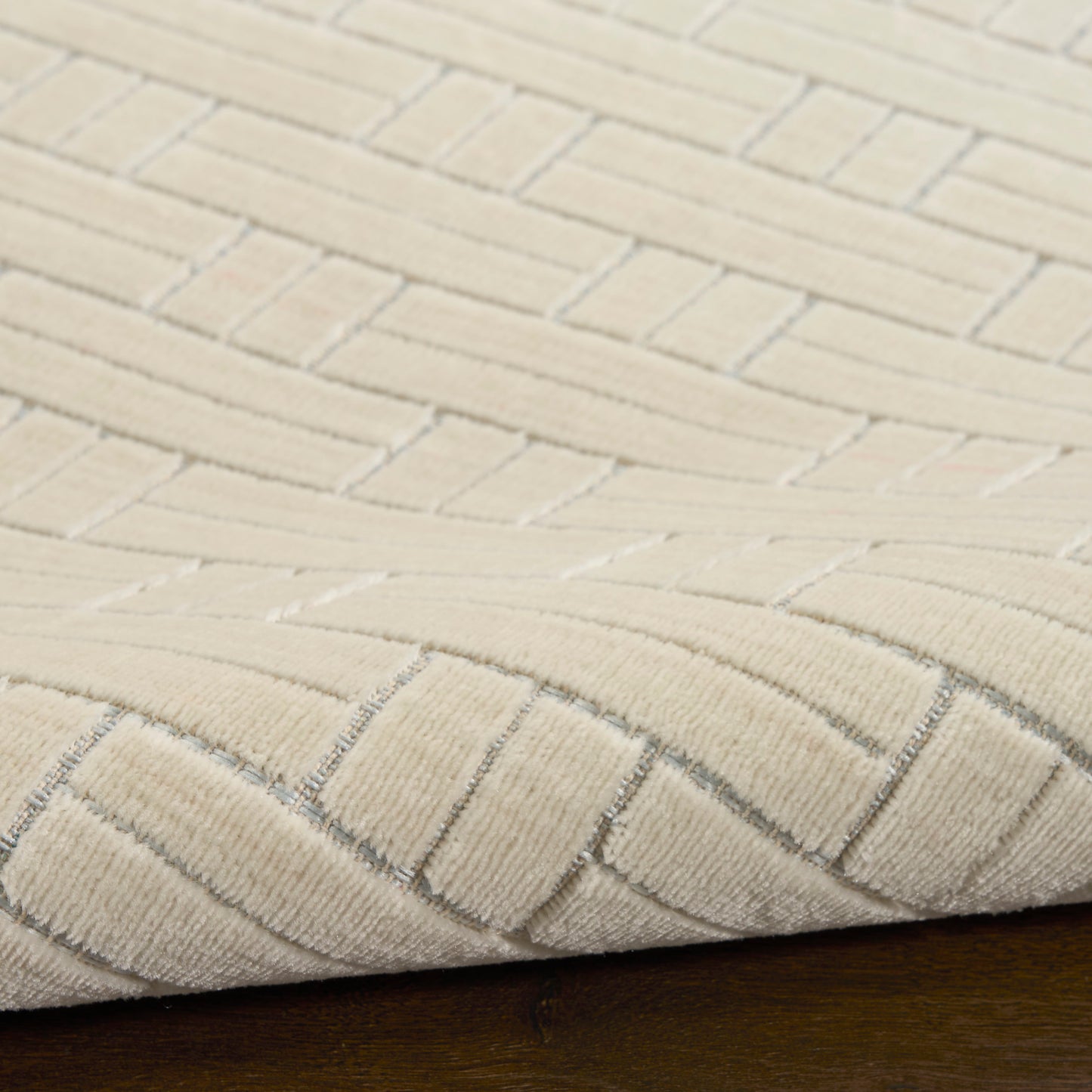 Nourison Washable Charm 2' x 6' Ivory Modern Indoor Rug