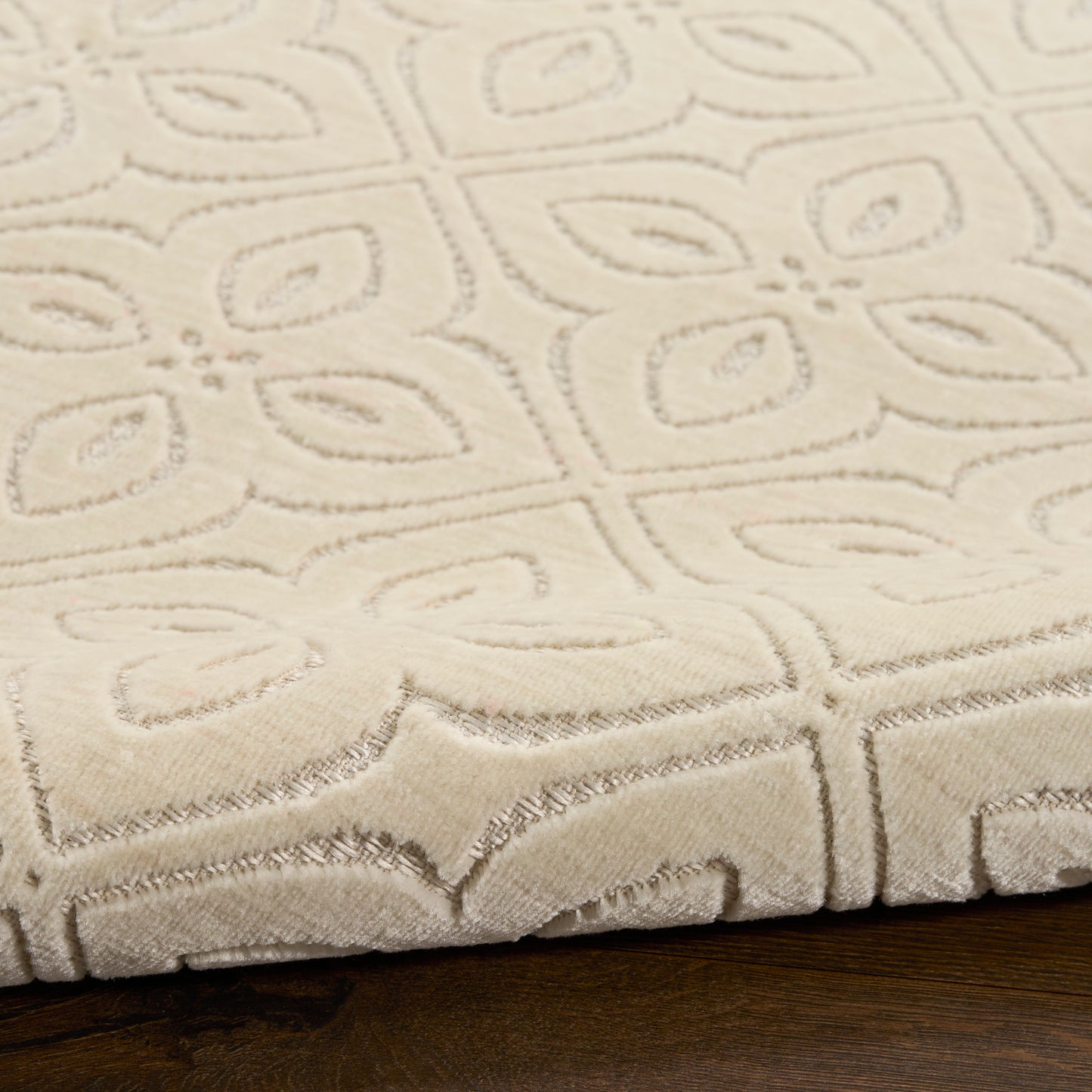 Nourison Washable Charm 2'2" x 10' Ivory Contemporary Indoor Rug