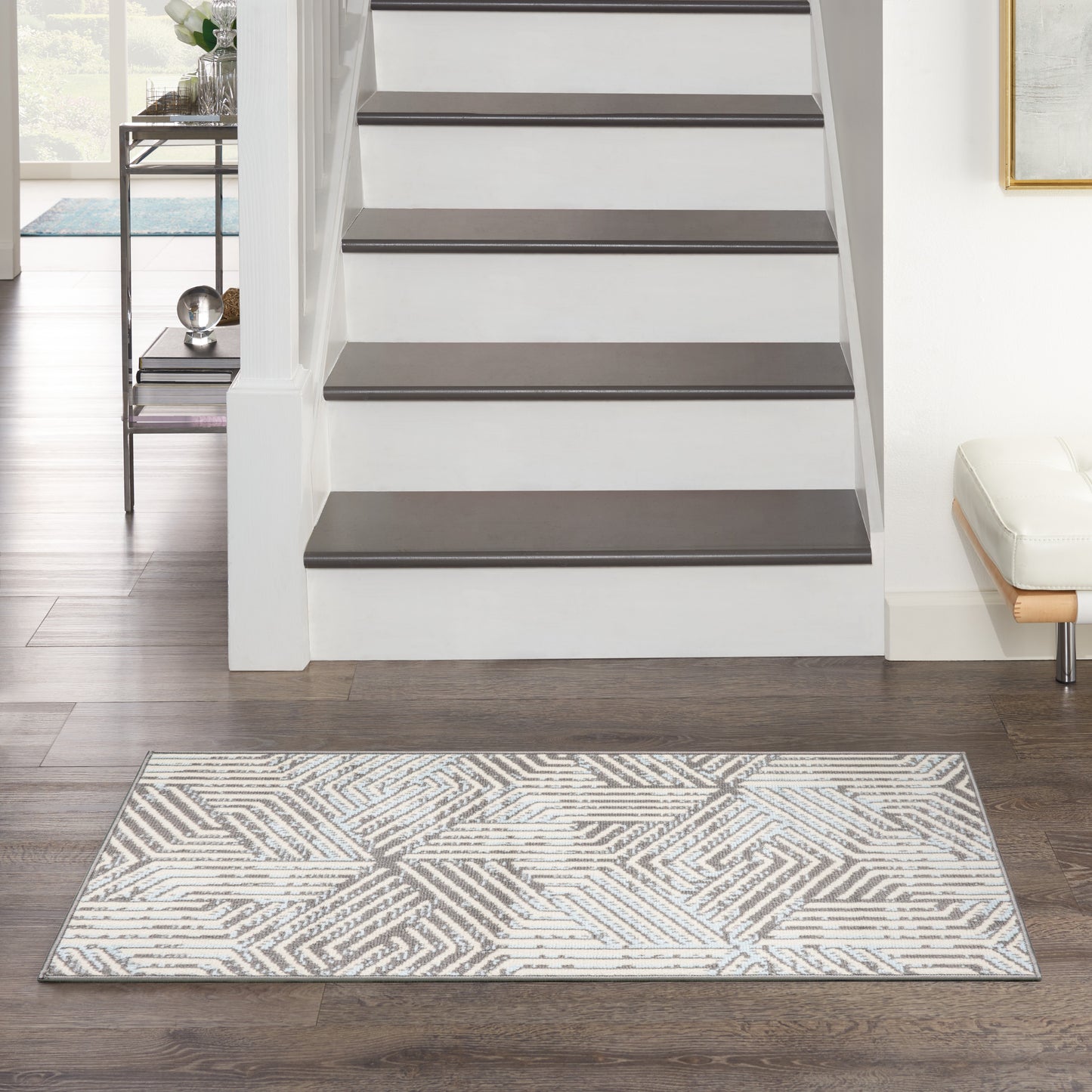 Nourison Grafix 2' x 4' Grey Modern Indoor Rug