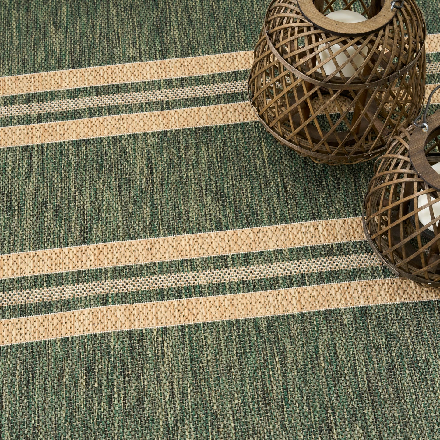 Nourison Horizon Indoor/Outdoor 4' x 6' Green Modern Rug