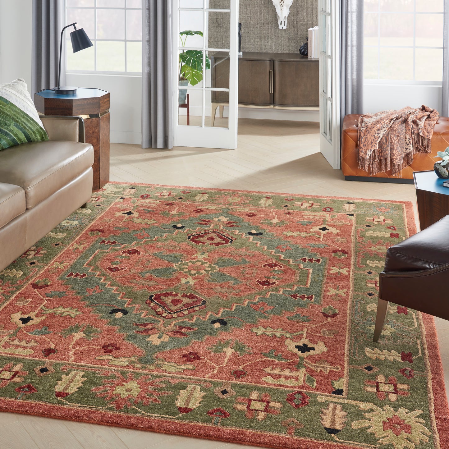 Nourison Tahoe 7'9" x 9'9" Rust Traditional Indoor Rug