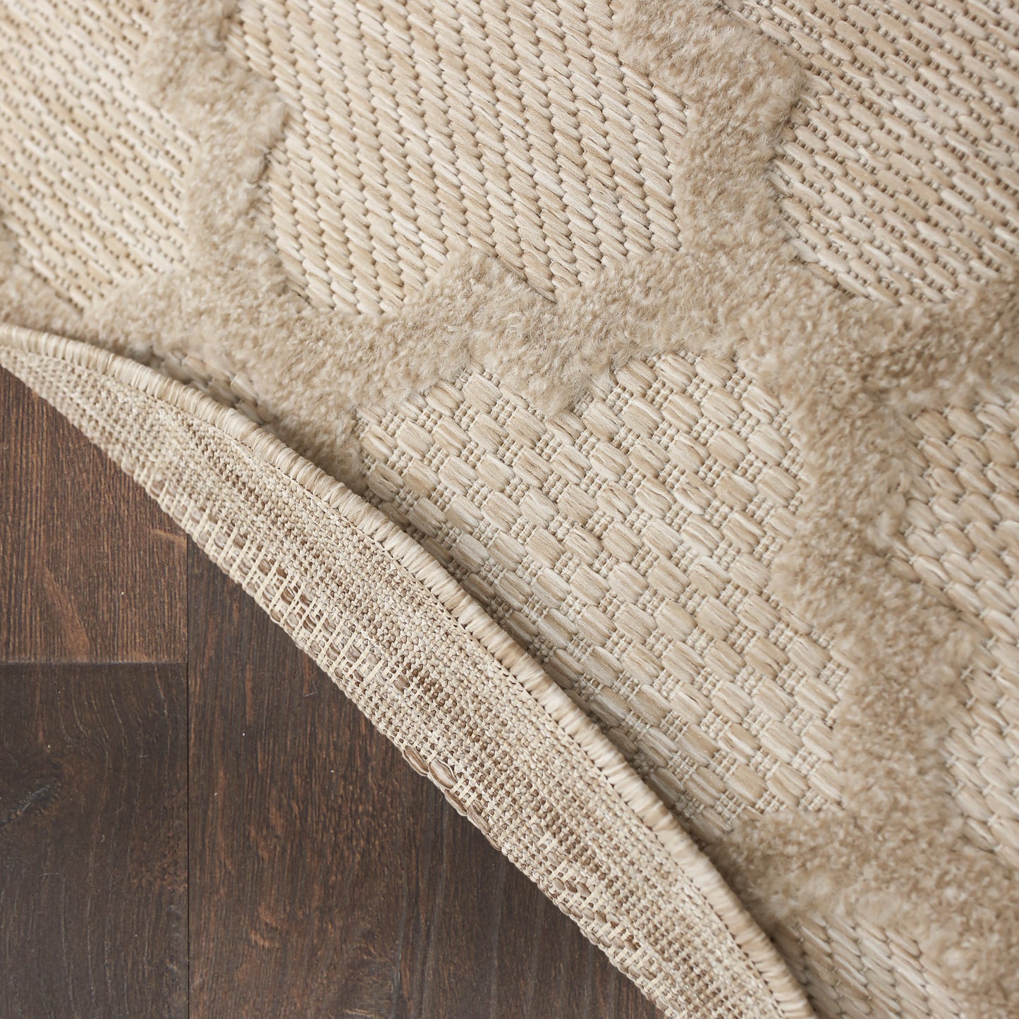 Nourison Easy Care 6' x Round Cream Modern Rug