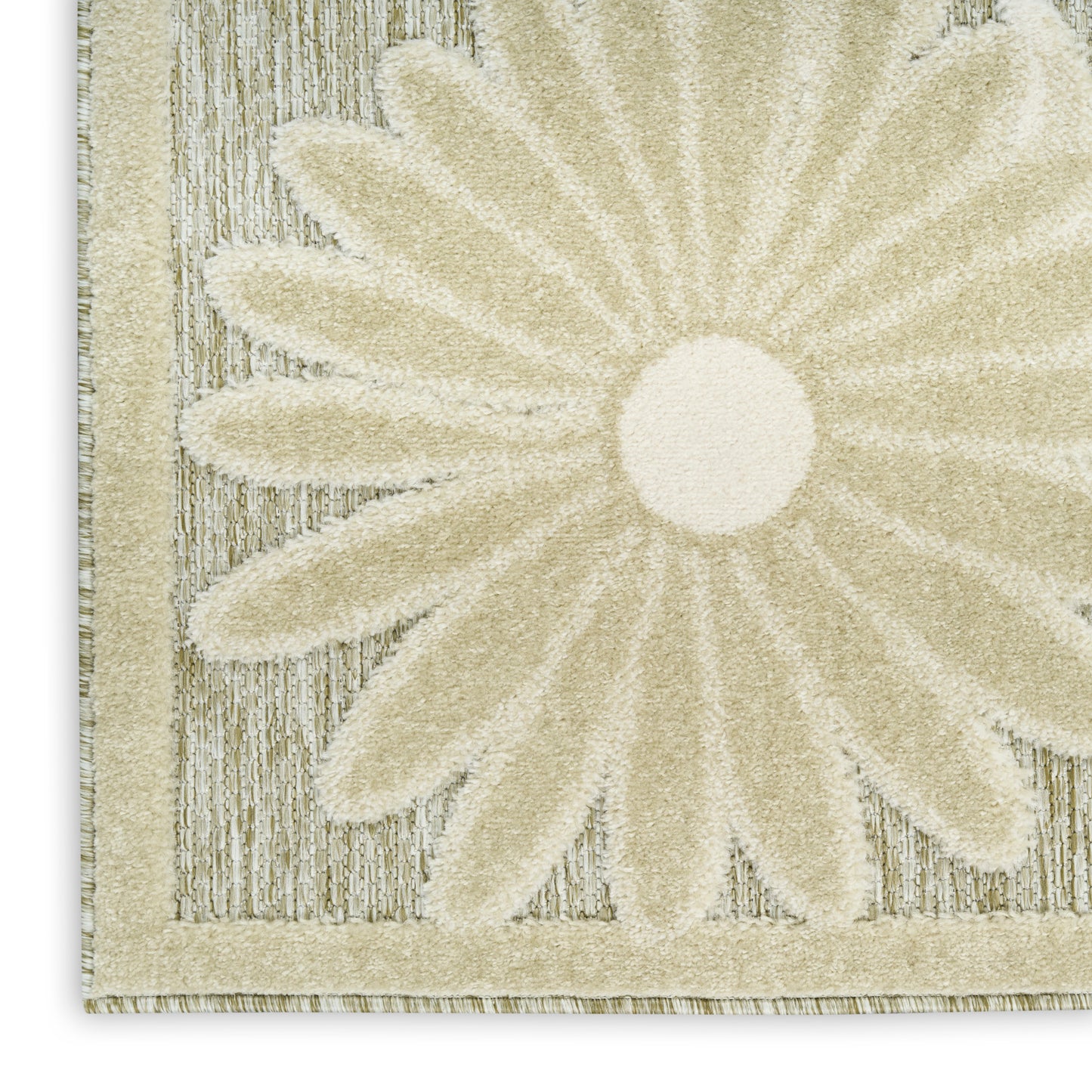 Nourison Aloha 5'3" x 7'5" Ivory Sage Outdoor Rug