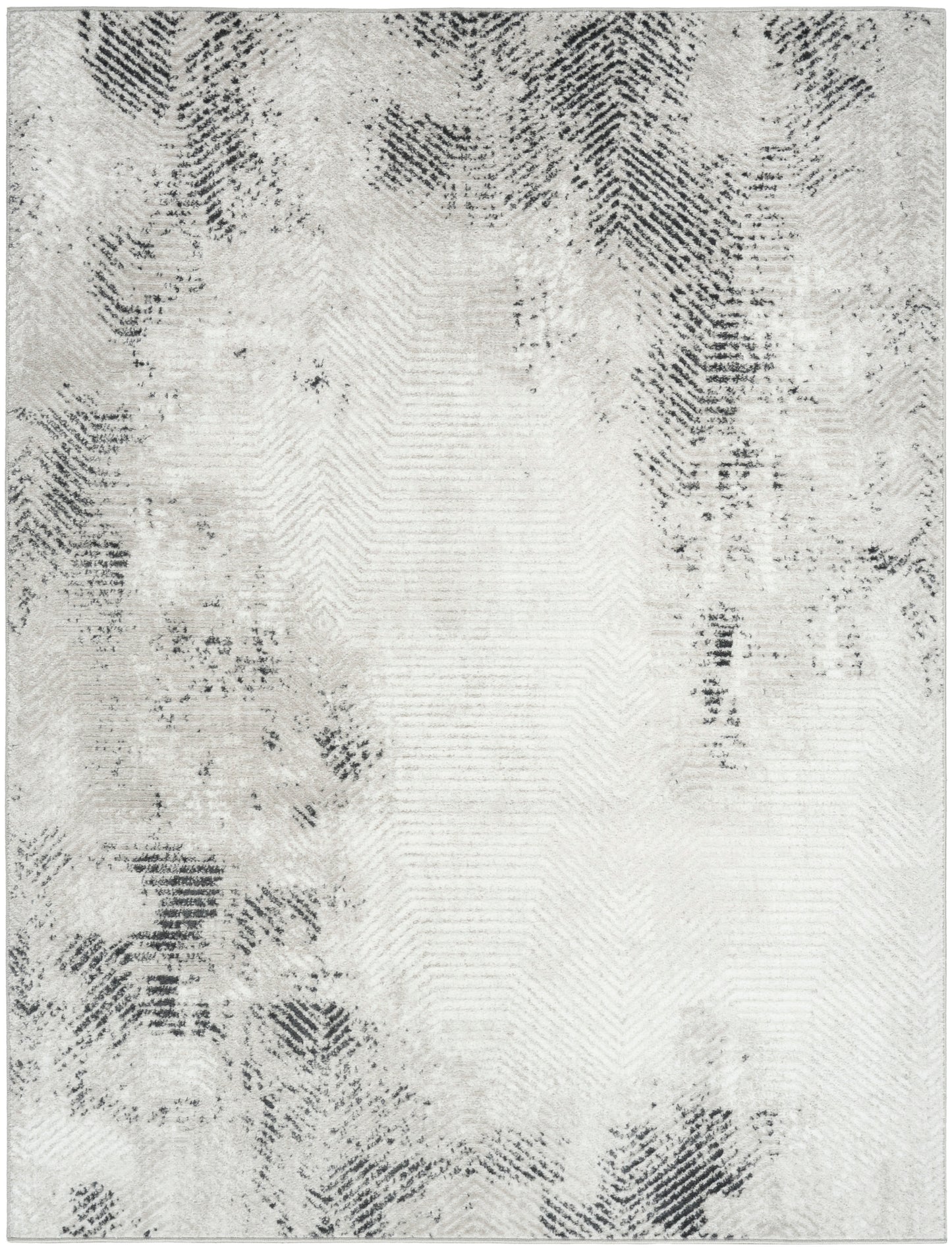 Nourison Dekor 5'3" x 7' Grey Charcoal Modern Indoor Rug