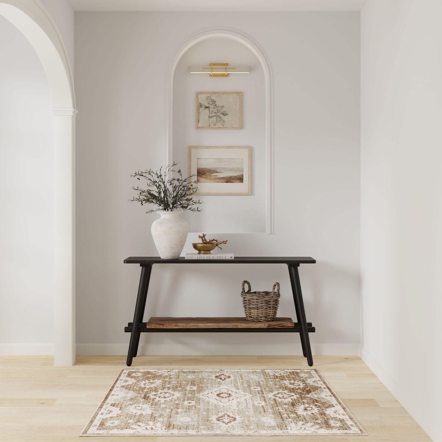 Nourison Astra Machine Washable 3'3" x 5' Copper Vintage Indoor Rug