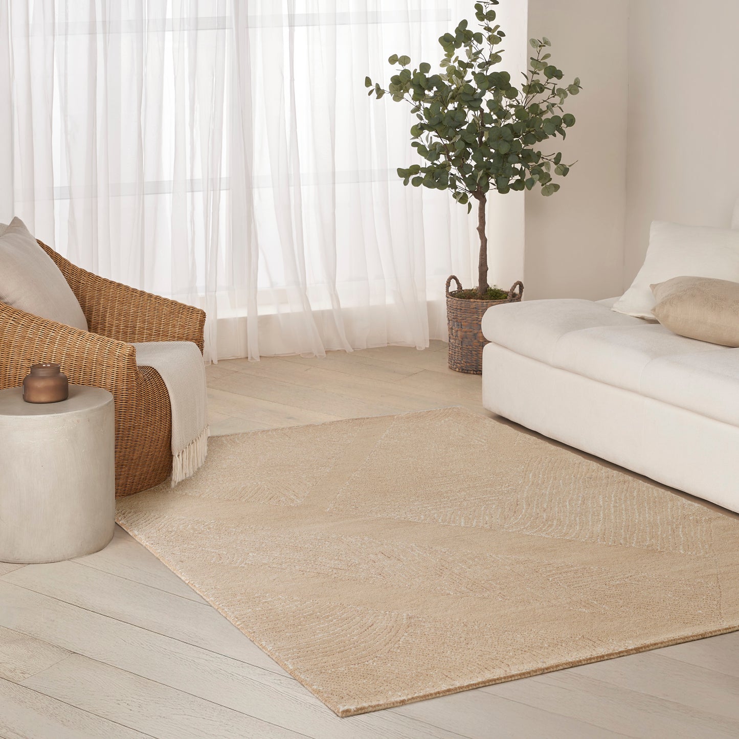 DKNY Pure Patterns 3'9" x 5'9" Camel Modern Indoor Rug