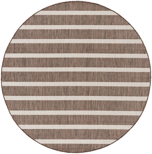 Nourison Positano 6' x Round Natural Ivory Modern Rug