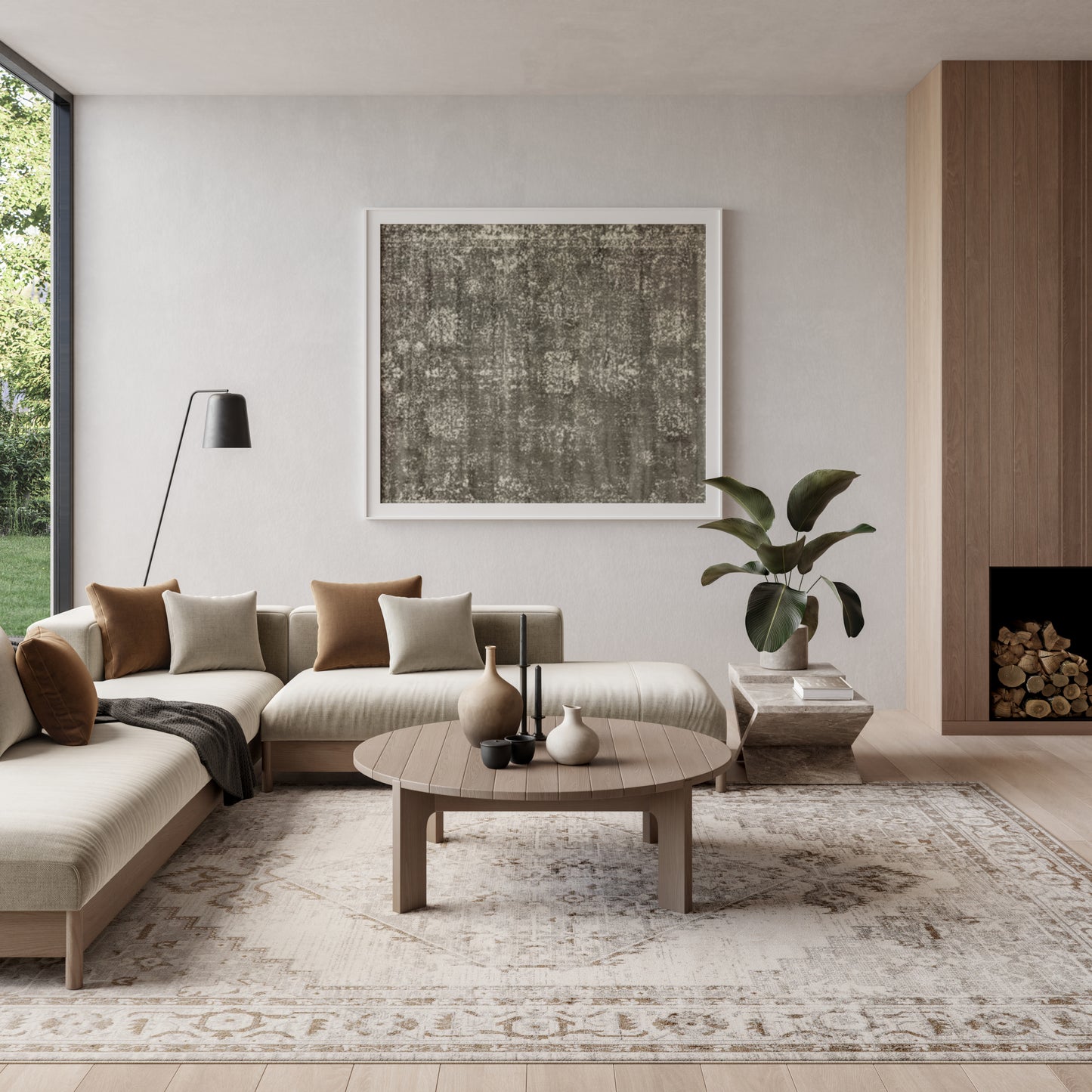 Nourison Astra Machine Washable 7'10" x 10' Grey Vintage Indoor Rug