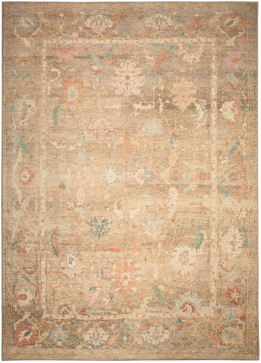 Nourison Vintage Washables 5'3" x 7'3" Taupe Multicolor Vintage Indoor Rug