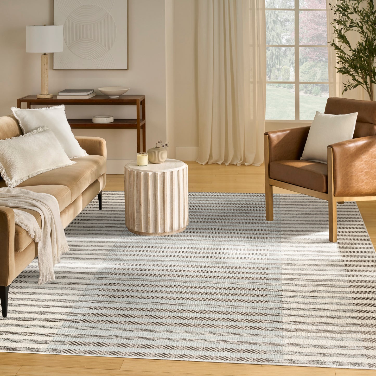 Nourison Nordic 8' x 10' Ivory Blue Modern Indoor Rug