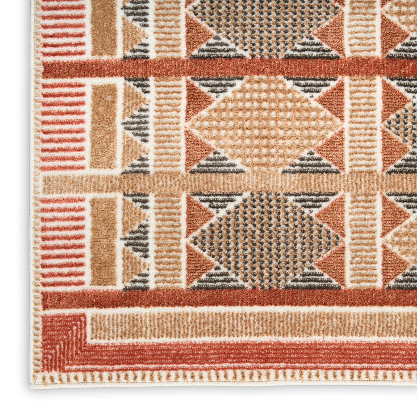 Nourison Nordic 4' x 6' Rust Multicolor Modern Indoor Rug