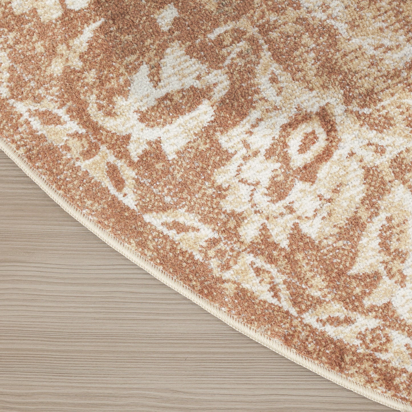 Nourison Astra Machine Washable 7'10" x Round Rust Vintage Indoor Rug